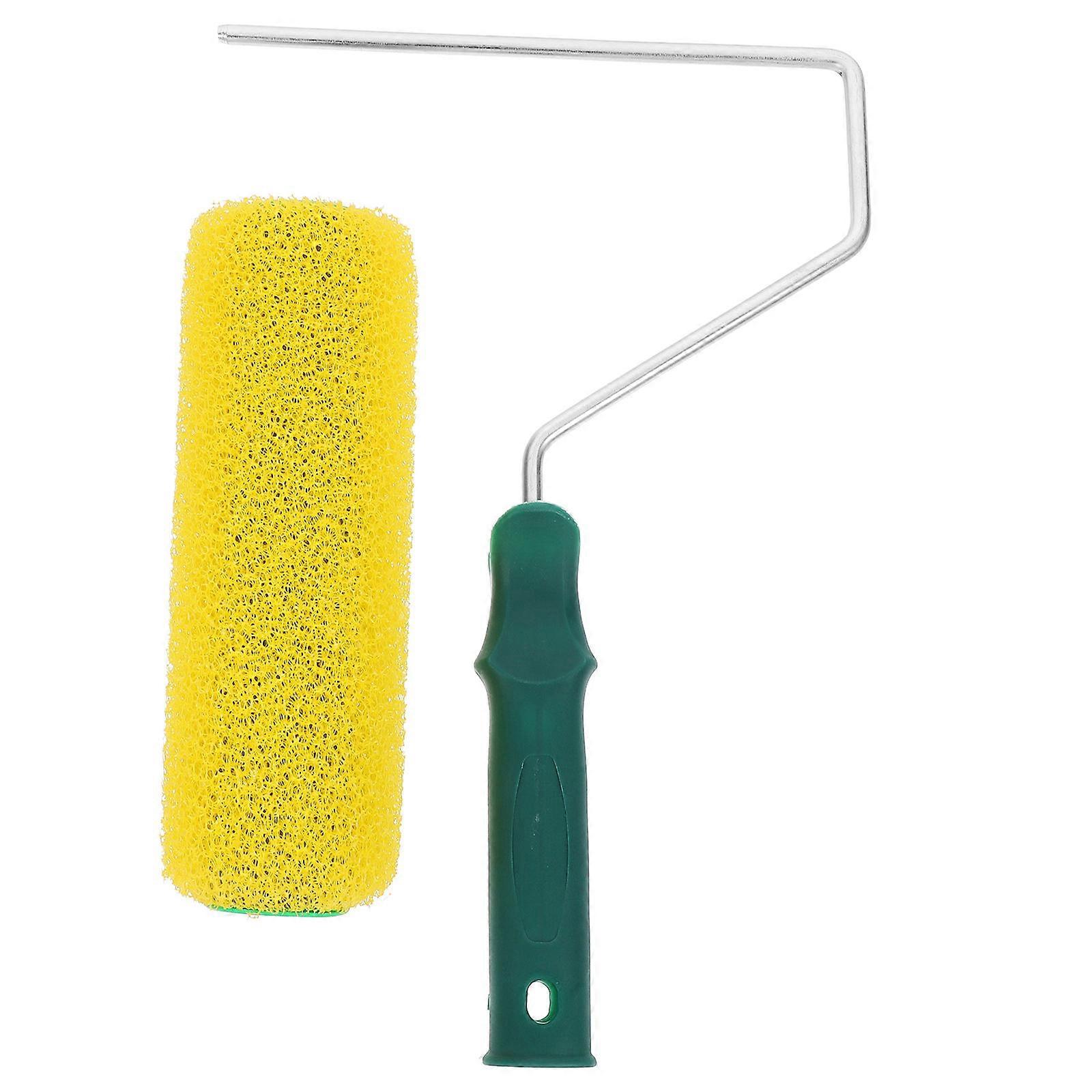 Texture Pattern Paint Roller Brush For Indoor And Outdoor Painting Projects 4Pcs Efficient DIY Enthusiasts Yellow ABS Material