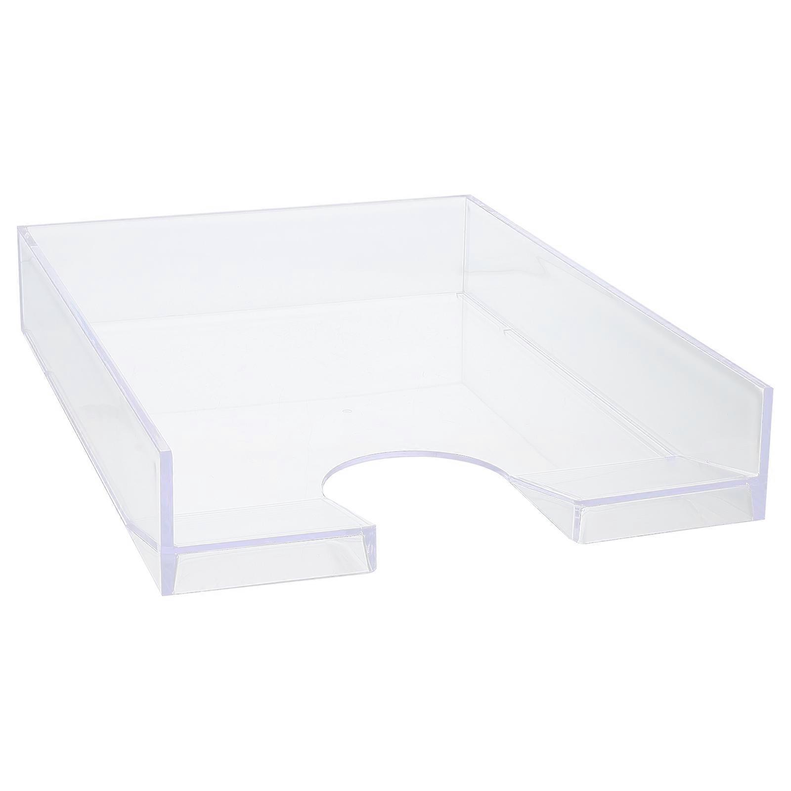 Plastic File Box Document Case A4 Paper Organizer For Office Use 34x25.5cm Stackable 2Pcs