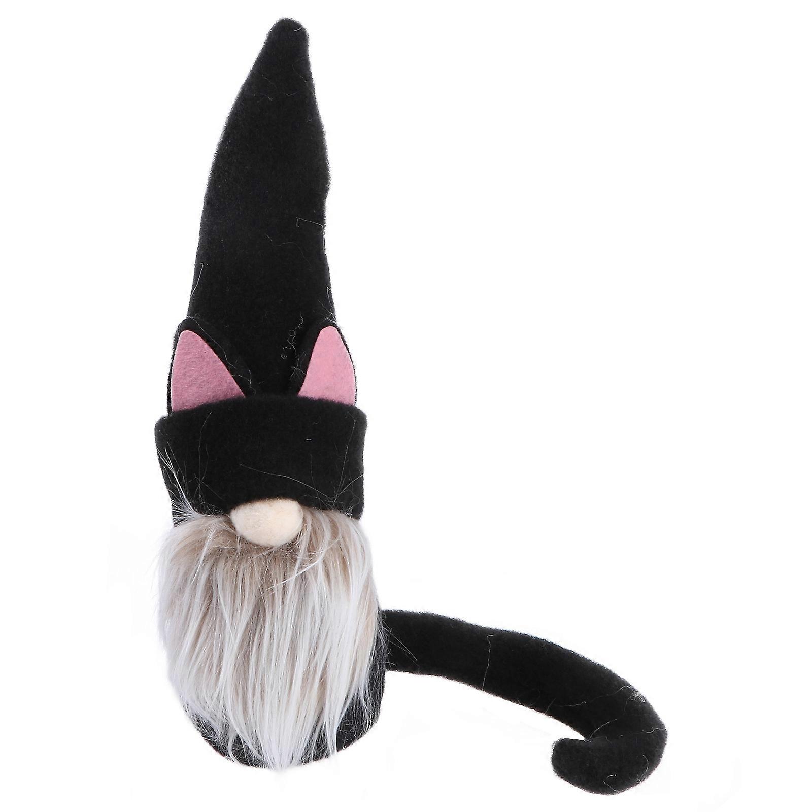 Gnome Doll Cat for Decoration 3Pcs Black Home Decor Set
