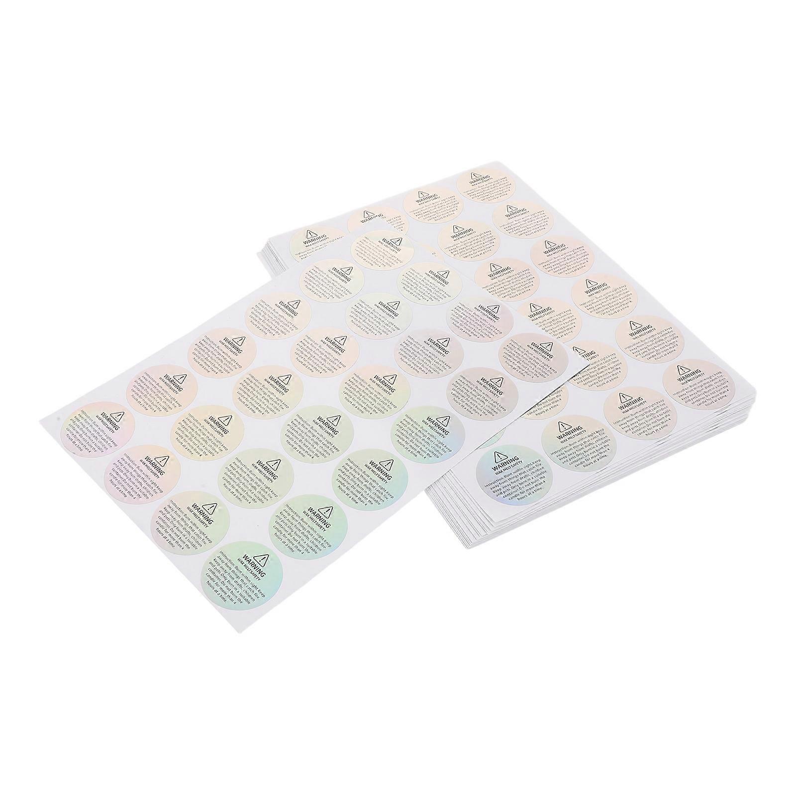 Candle Warning Labels for Candle Making 60Pcs Holographic Silver Stickers