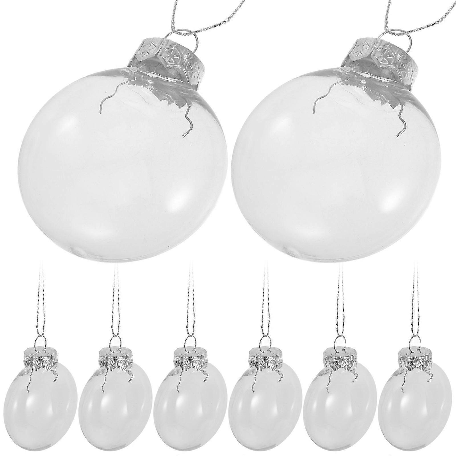 Christmas Tree Hanging Pendants Transparent Balls with Lids 84Pcs