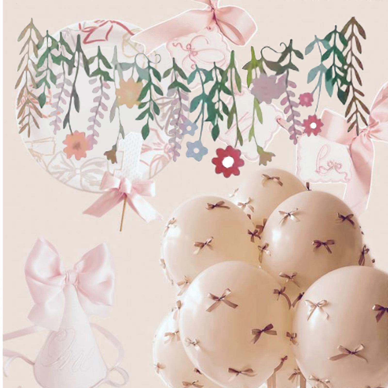 Dobbeltsidig blomsterbanner med fargerike markblomster og blader, egnet for bryllup og bursdager, 2,5 m