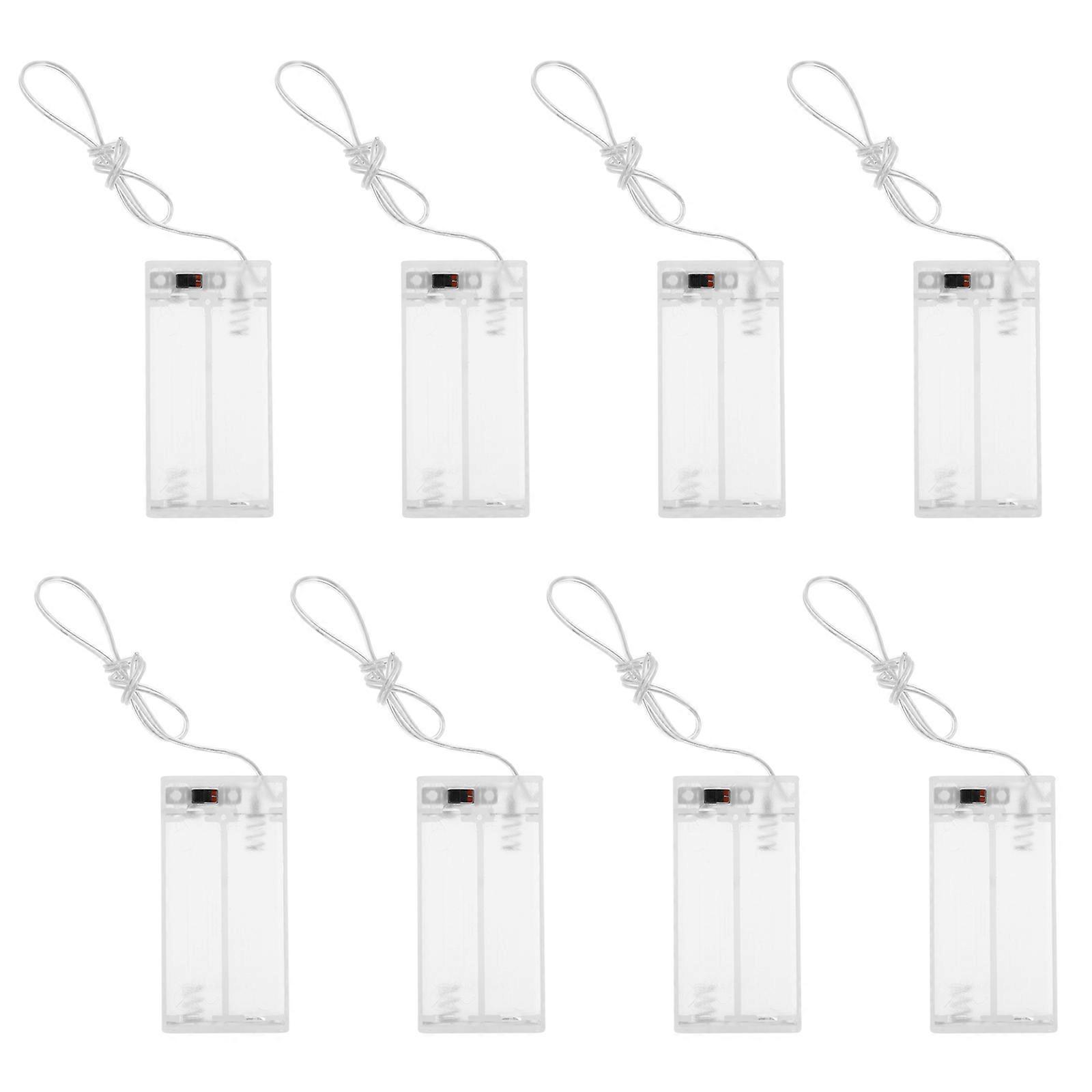 Aa Battery Shell Battery Holder for String Lights Transparent Plastic 10Pcs