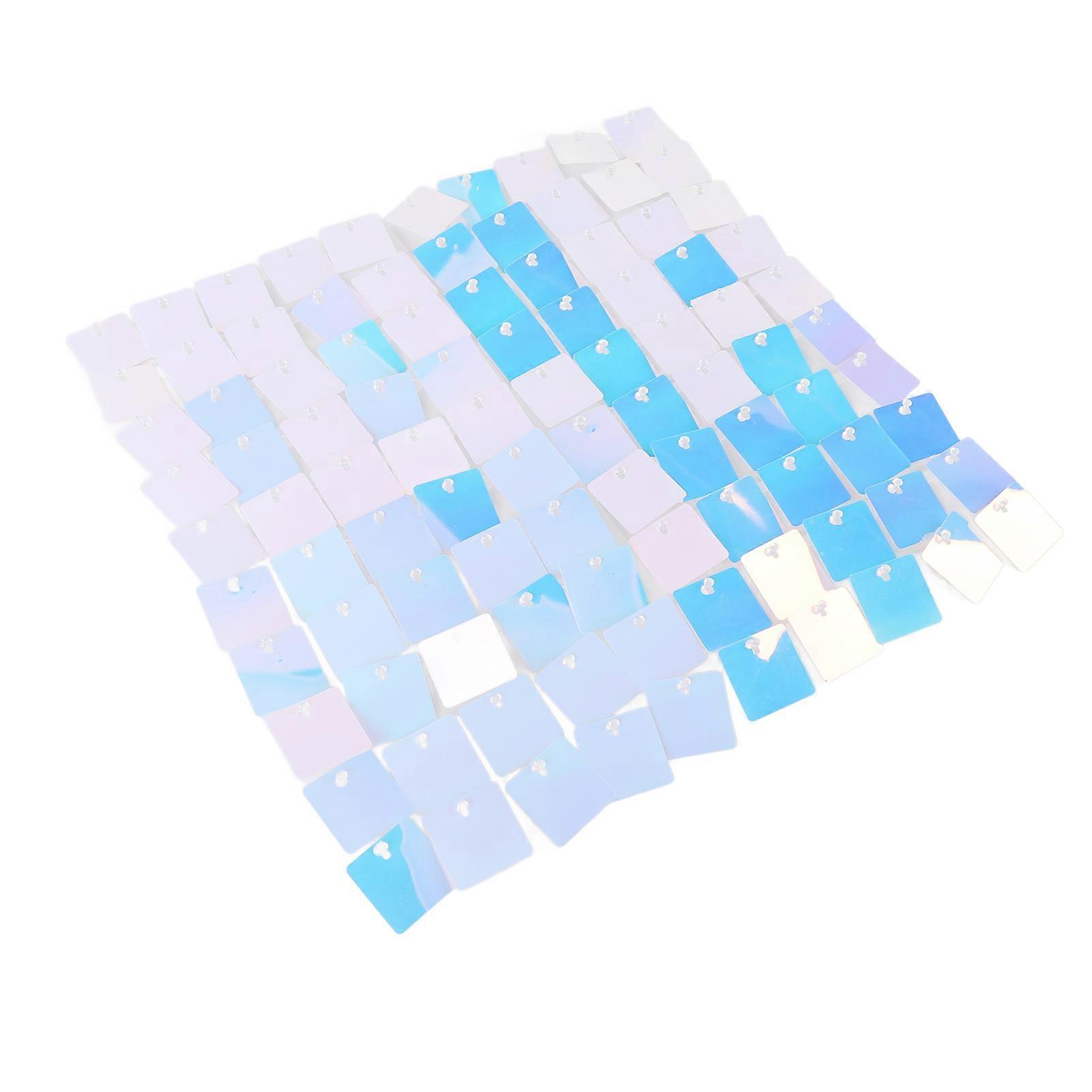 8PCS Blue Sequin Wall Panels 30x30cm Party Wedding Backdrop