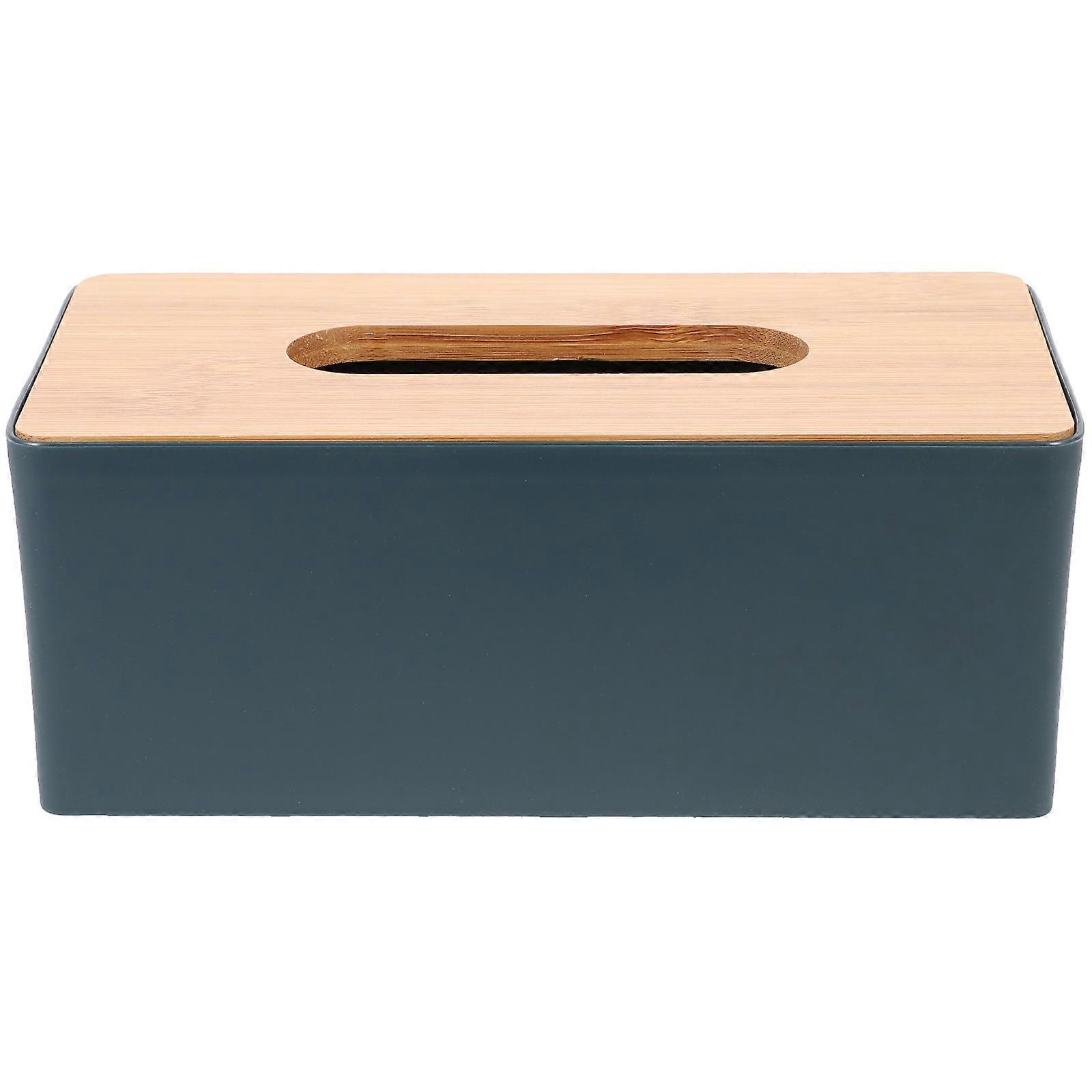 Rectangular Tissue Holder For Office Use Dust-proof .5x12x8.5cm Green 1Set