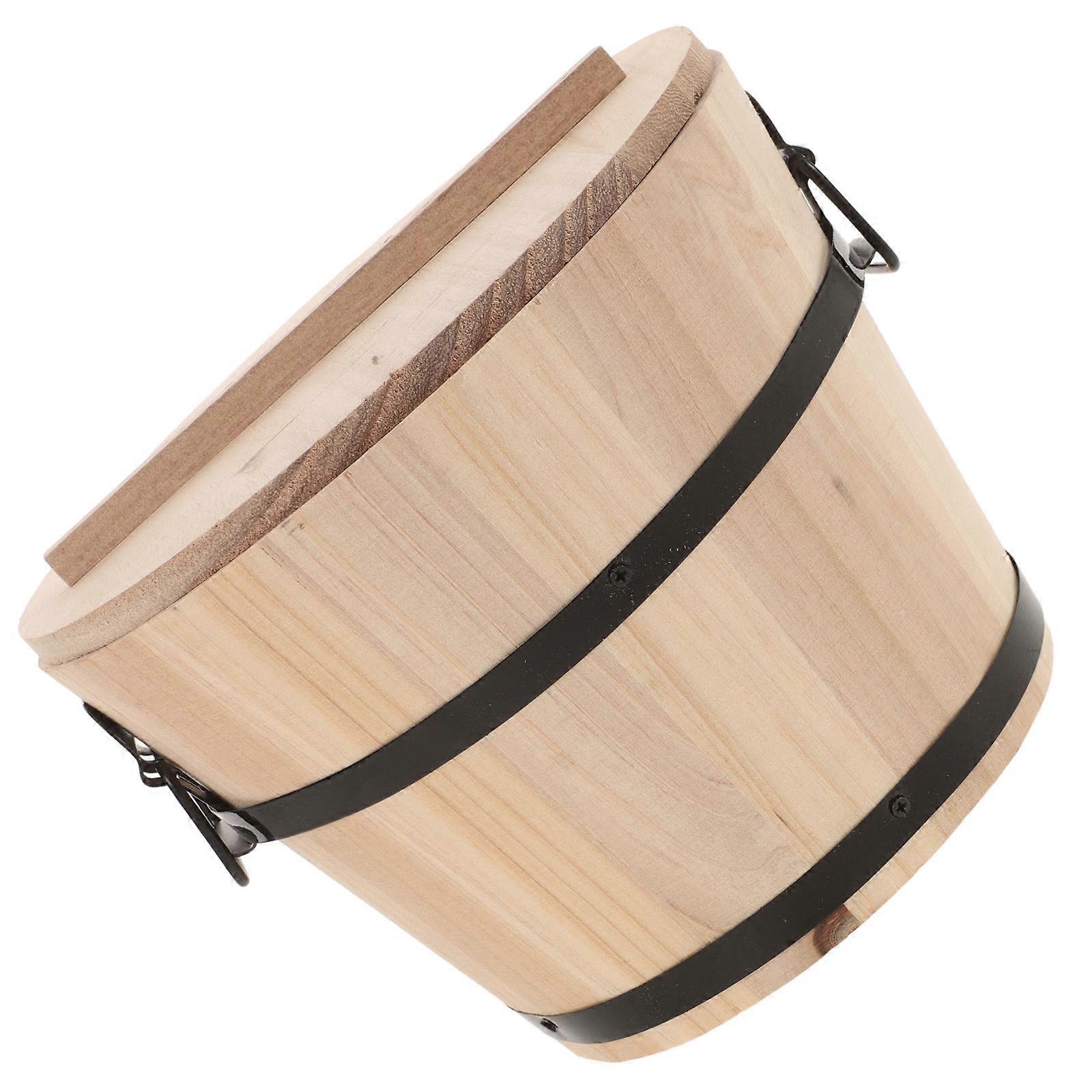 Large Wood Container For Rice Storage Ideal For Home And Party Use 18.00X18.00X14.50CM Design 1 Set