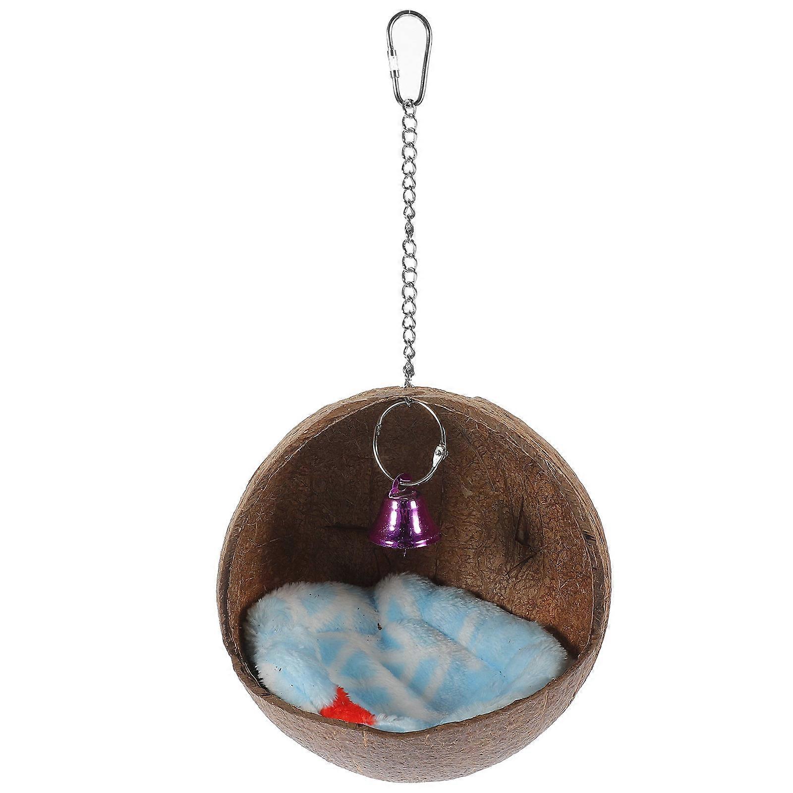 Suspending Parrot Nest in Coffee Coconut Shell Offers Shelter 2Pcs Bird Bed