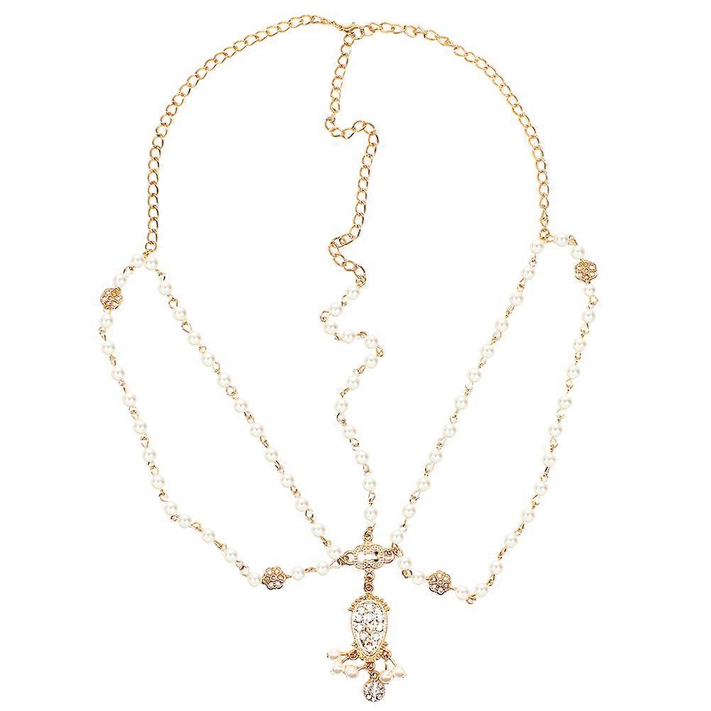 Alloy Forehead Chain Rhinestone Head Chain for Decoration 2Pcs