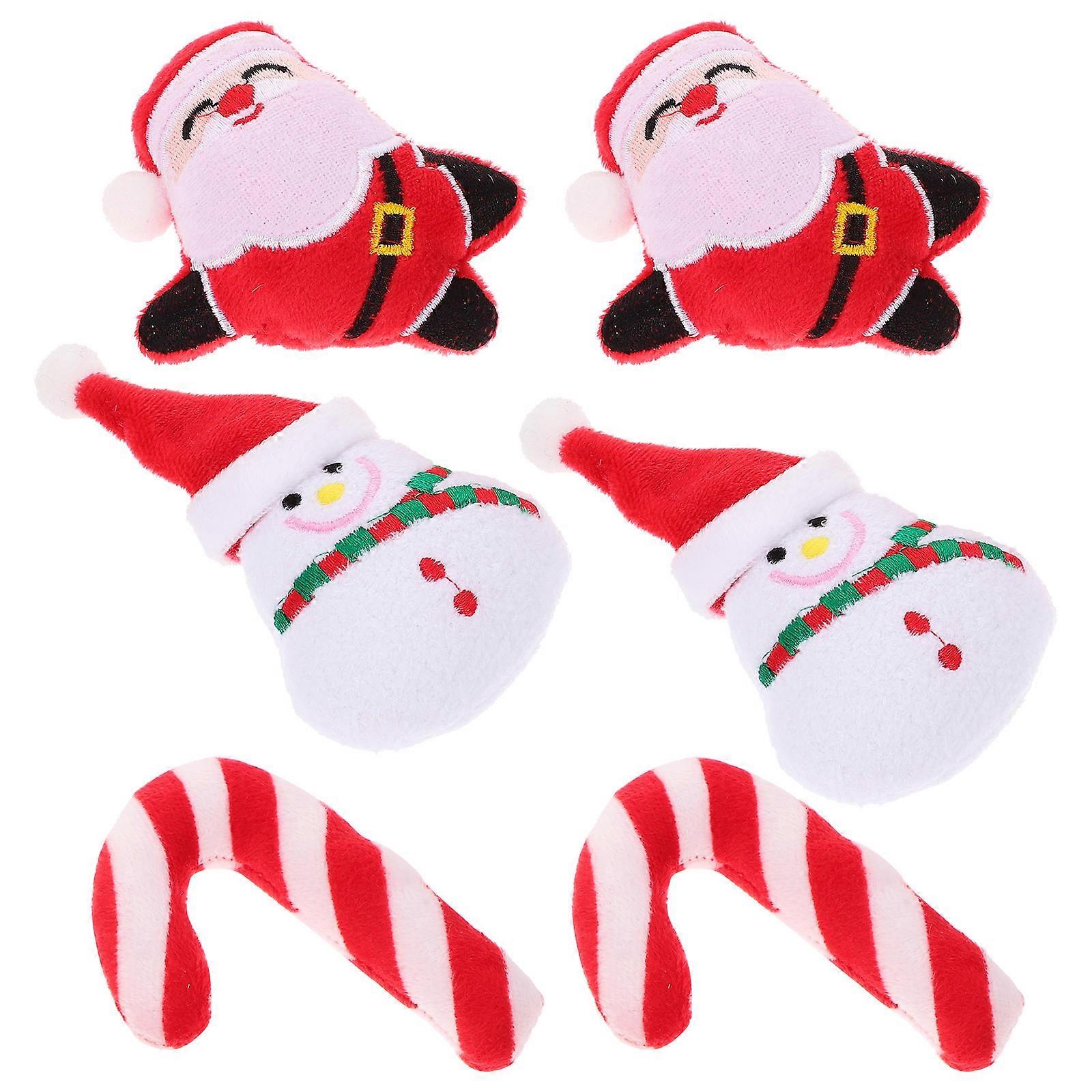 Red Plush Christmas Catnip Toy Cat Chew Toy for Pets 24Pcs Kit