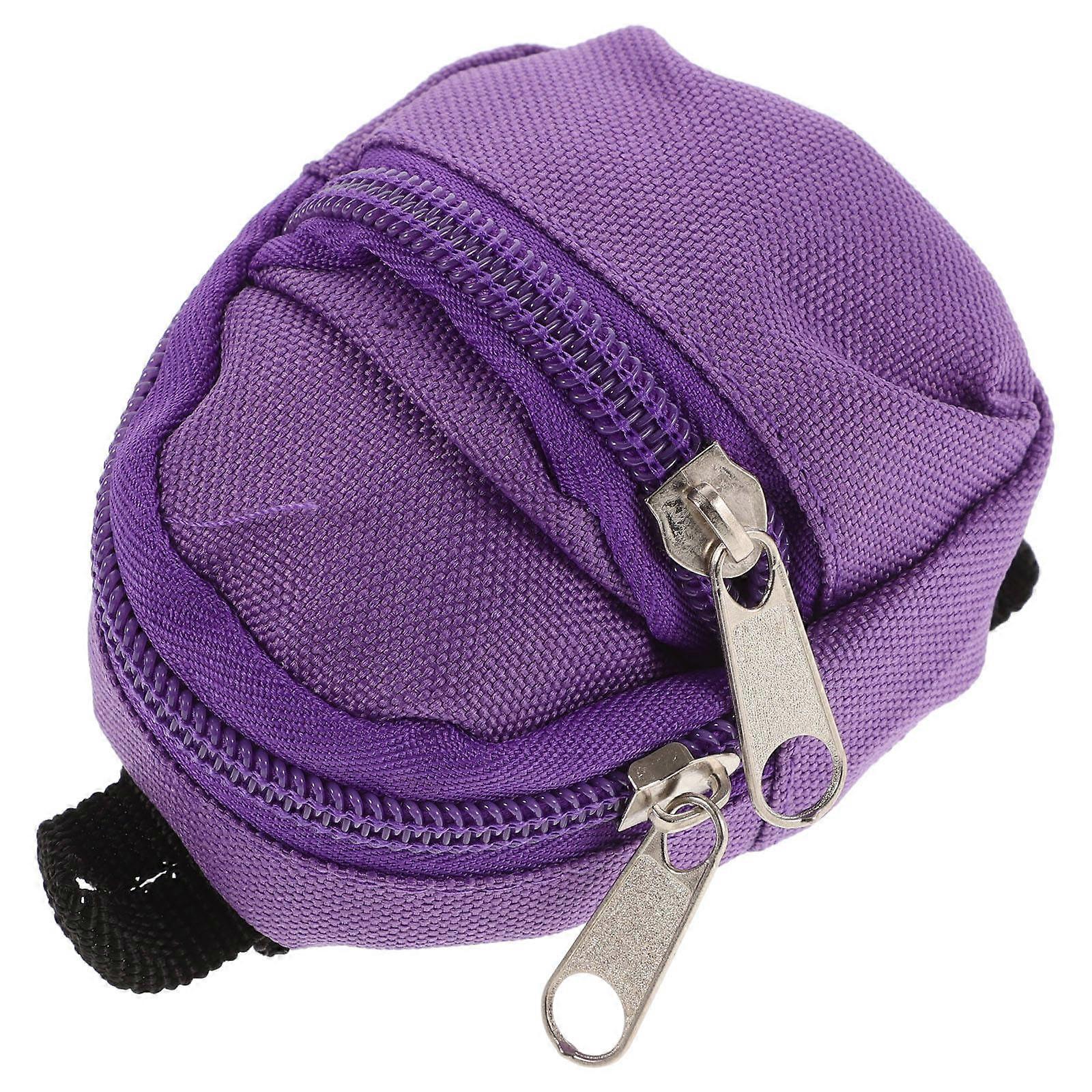 Mini House Doll Backpack for Decor 5Pcs Purple Cloth Mini Schoolbag