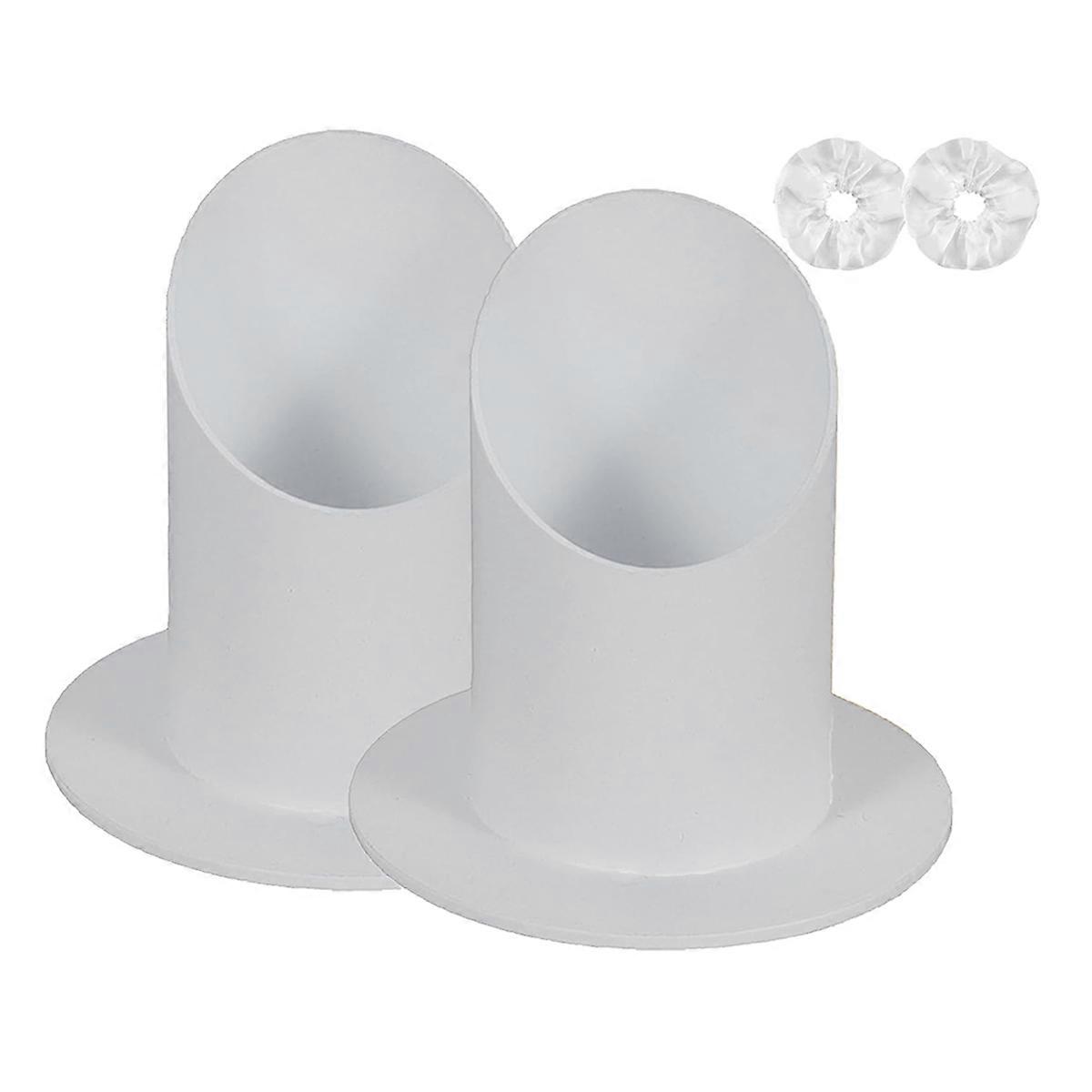 2-Pack Communion Candle Holders, Elegant White Taper Candle Stands