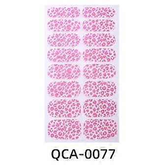 Sommerfrucht-Nagellackfolie, wasserfest, Heißprägefolie, 3D-Leoparden-Schachbrett-Nagelkunst, QCA-0077, blankes Blatt + Nagelfeile