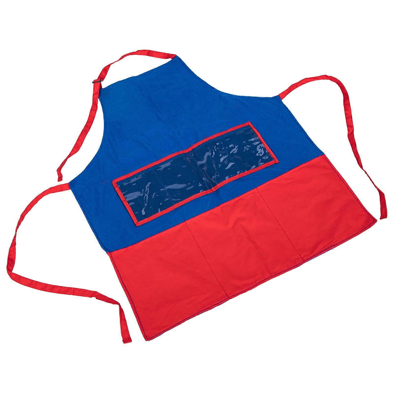 Teaching Felt Apron 1Set Blue for Teacher with Story Creation Flexibility and Pockets