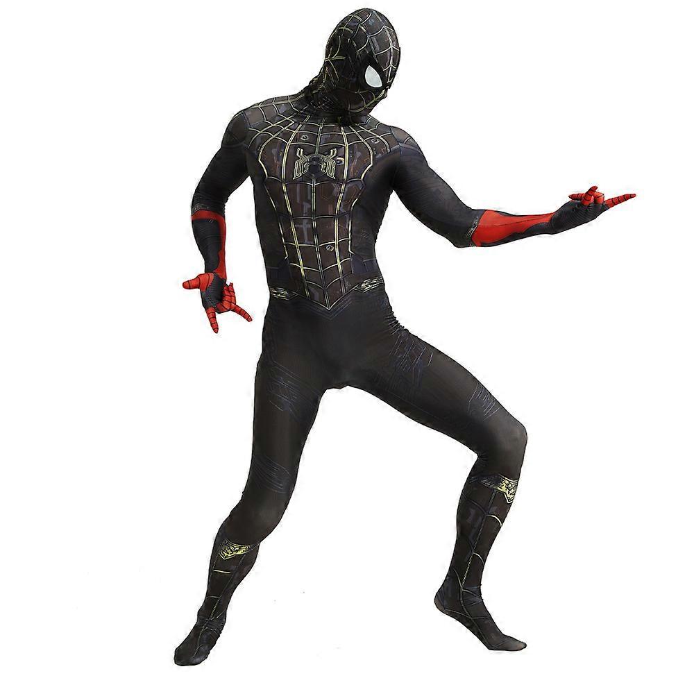 Spiderman Costume Black Red Raimi Tobey Maguire Spider Man Cosplay Superhero Zentai Suit Halloween Costumes Adults Kid Elastic