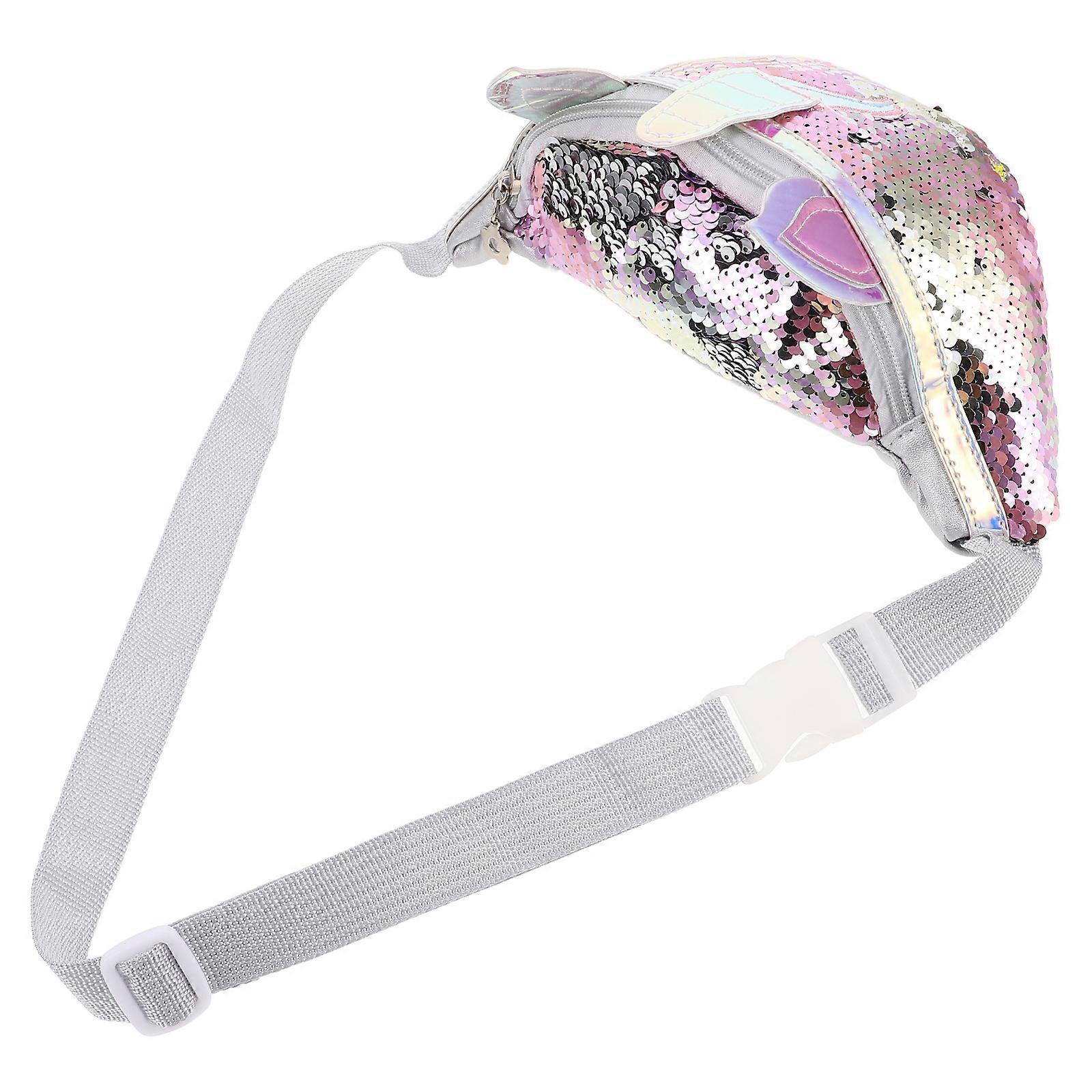 Little Girl Belt Bag with Glitter Sequin Crossbody Function 4Pcs Set