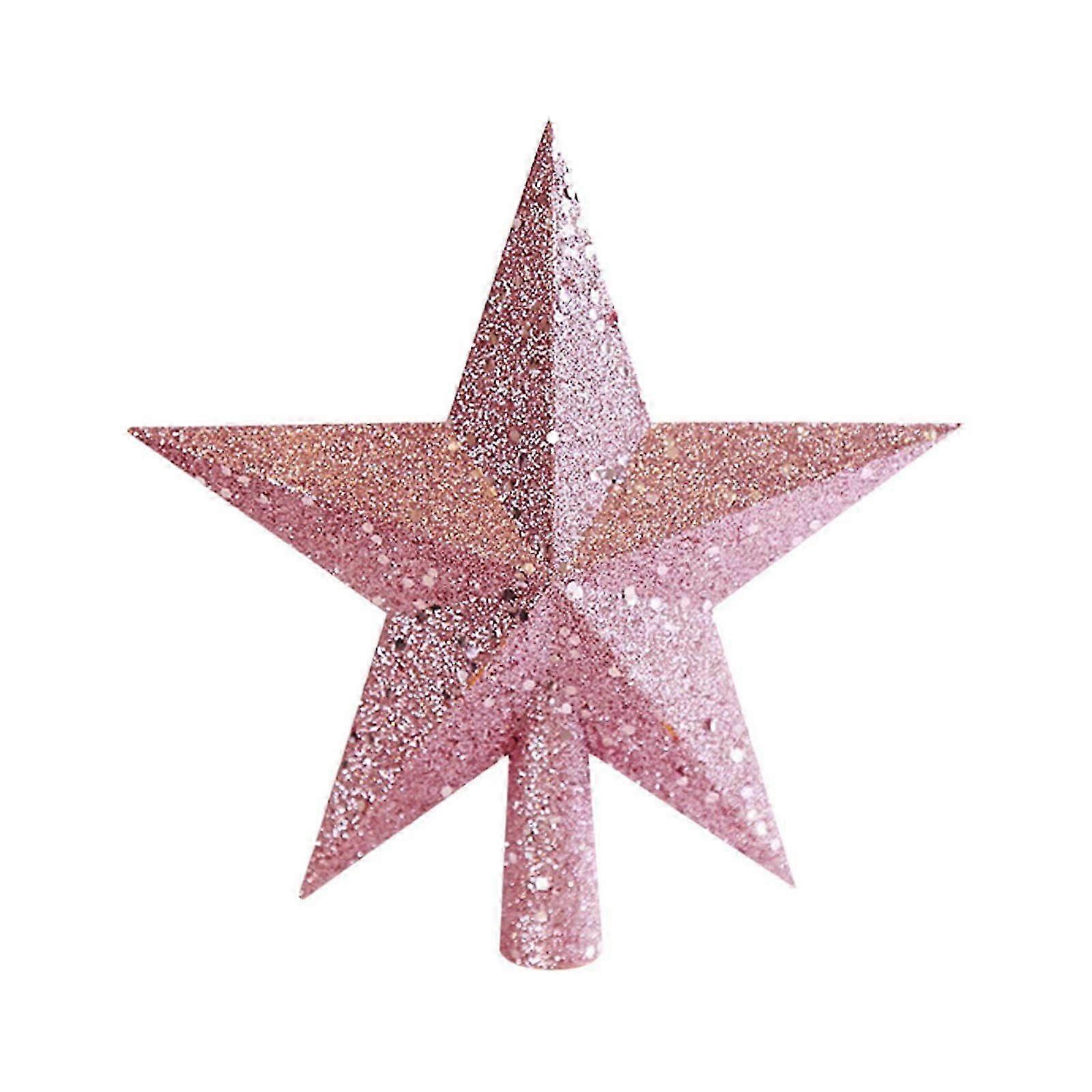 UANIT Mini Star Tree Topper 5.96 in, Pink Christmas Ornament, 1PC Home Decor, Compatible with Five-Pointed Tree Toppers
