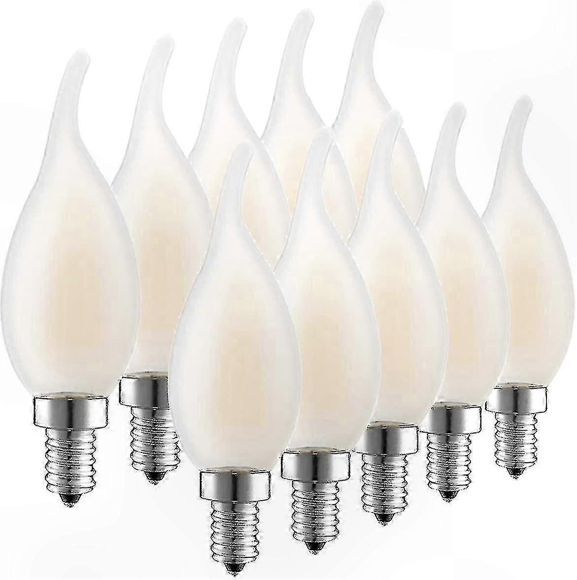 Dimmable 4W E14 Flame LED Bulbs, 10-Pack (Equivalent to Incandescent Bulbs)
