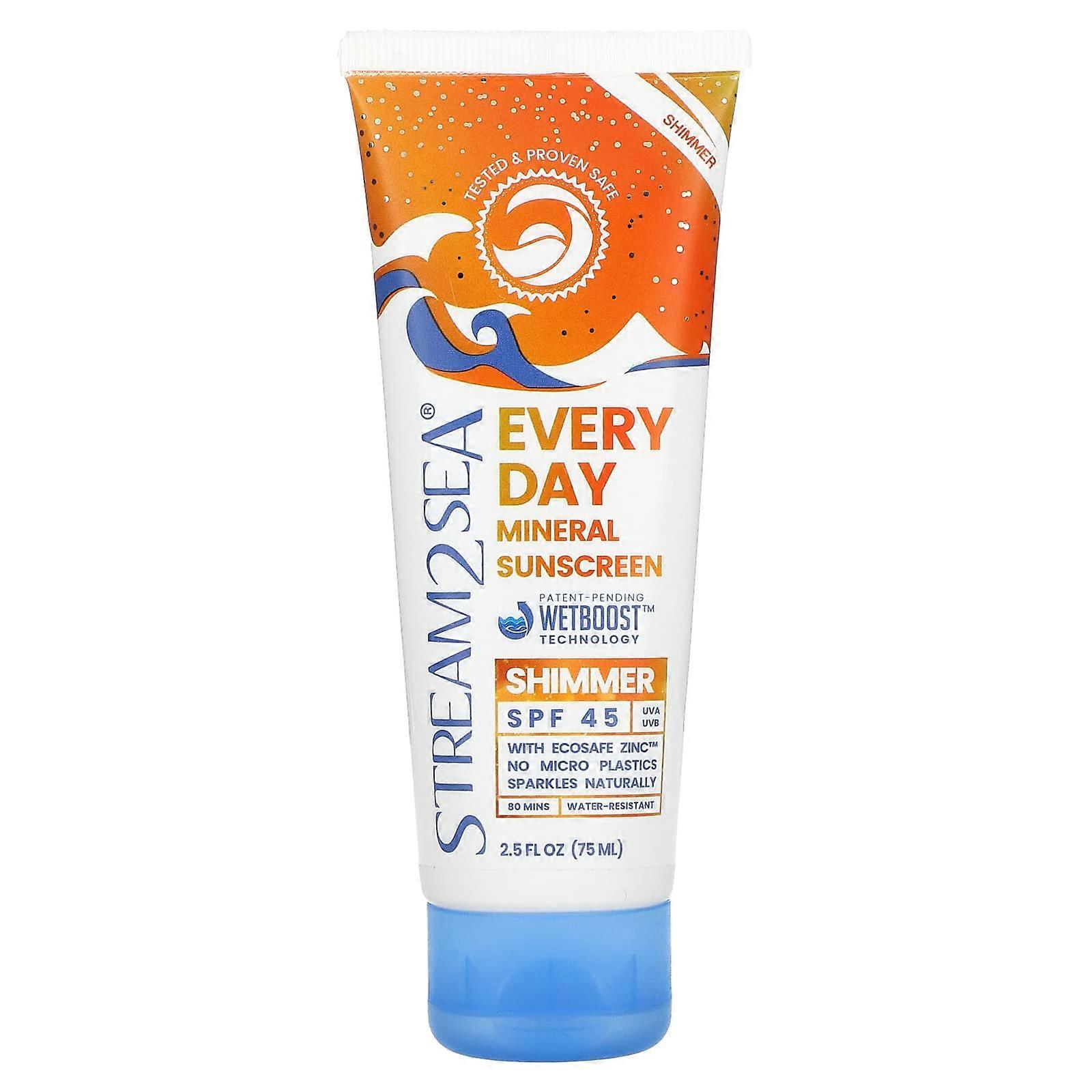 Every Day Mineral Sunscreen, Shimmer, SPF 45, 2.5 fl oz (75 ml)