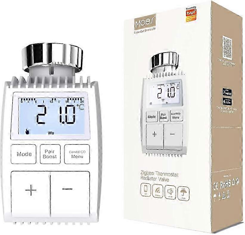 2025 Zigbee Smart Heating Thermostat, Battery Operated Radiator Radiator Valve Controller, Thermostat Compatible With Tuya Alexa Google Smart Life App