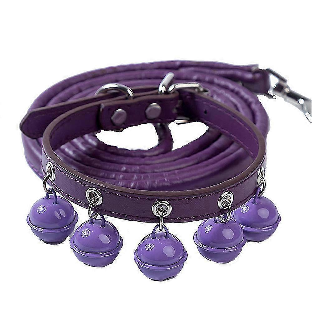 25-26 Cute Soft PU Leather Pet Collar with Bell