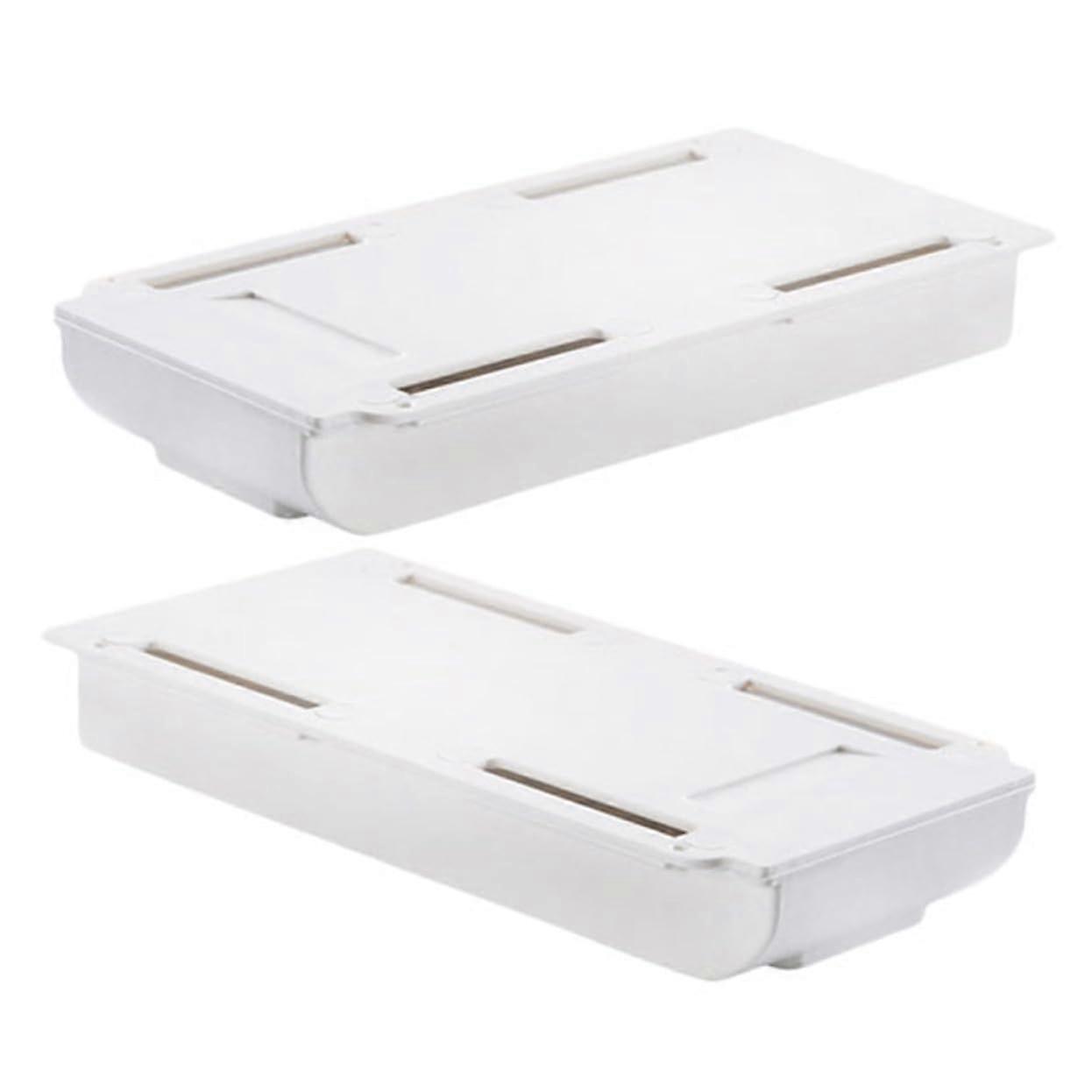 Under Desk Storage Boxes Set Of 2  SelfAdhesive Drawer Organizer For Cosmetics, Jewelry  No Drilling, PP Material
