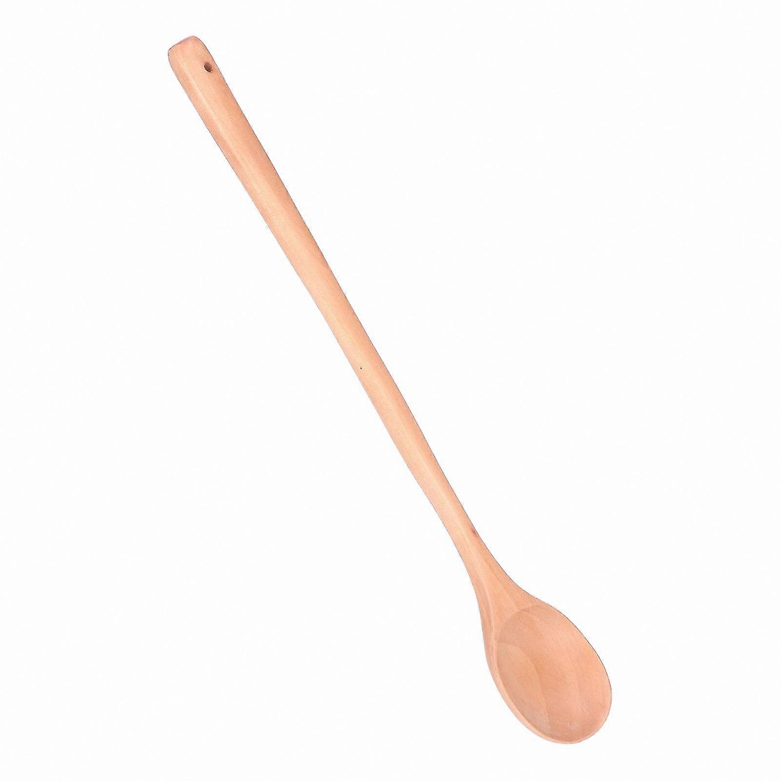 Long Handle Wooden Spoon with Elegant Texture for Kitchen and Restaurant Use