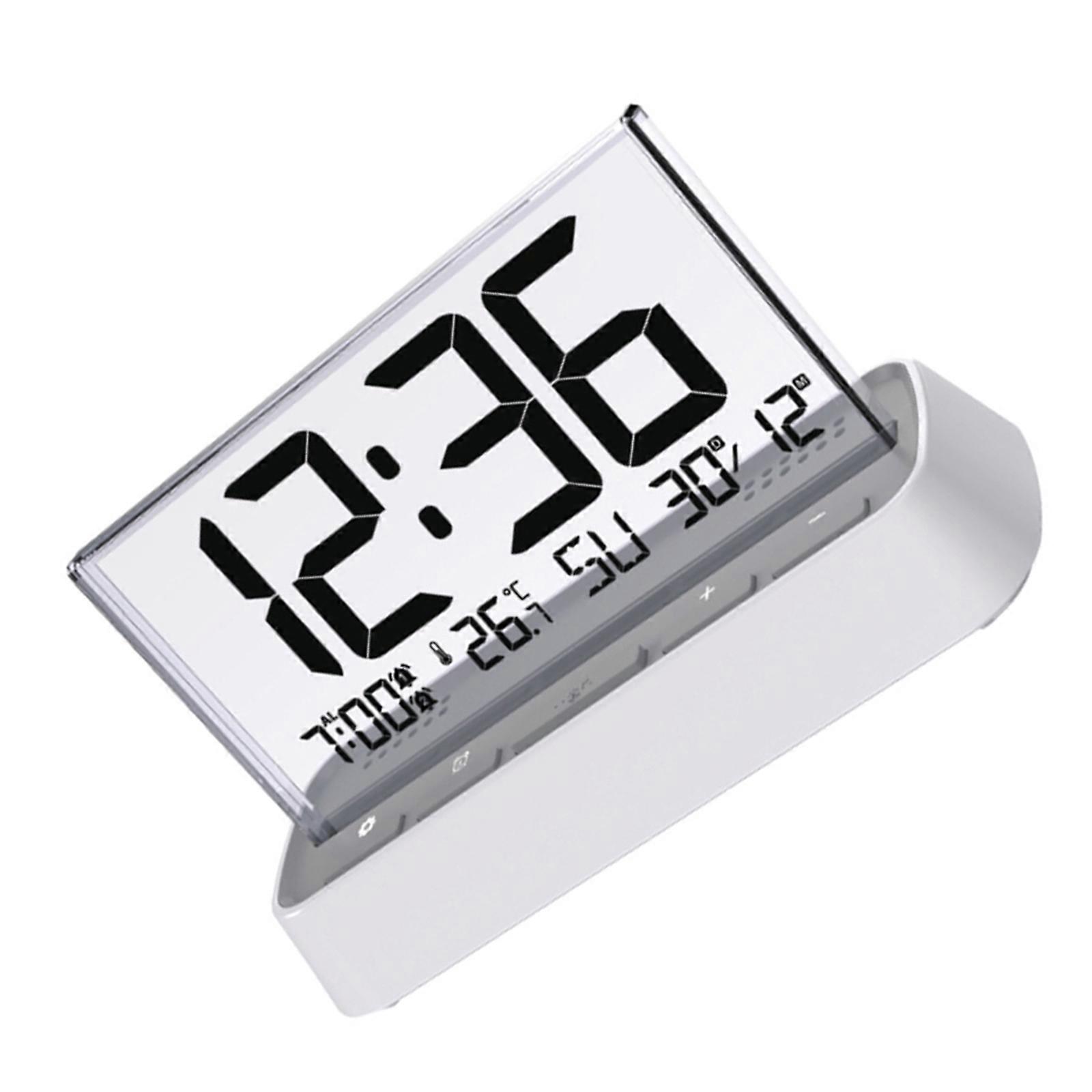 Easy Read Digital Clock with Temperature Humidity Sensors Large Screen Calendar Alarm Night Light for Home Office Use Multicolor