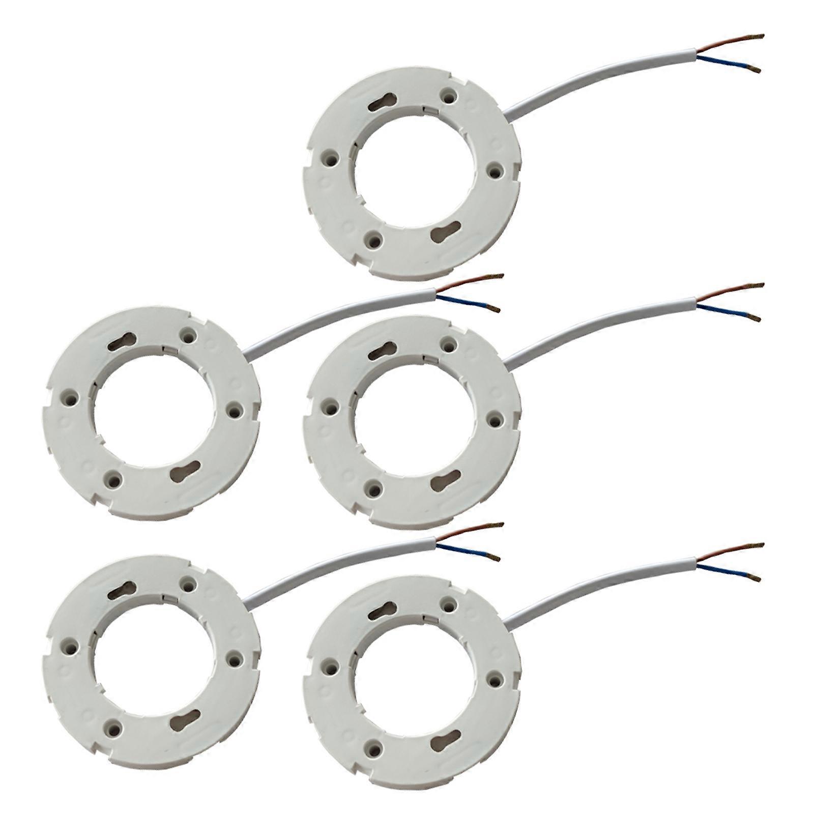 5 Pack Practical Light Socket High Temperature Resistant Base Lamp Holder Plastic Texture Suitablle for Various Fixtures  White