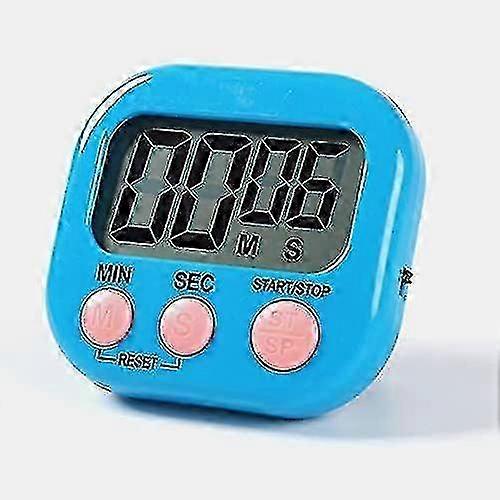 Blue Magnetic Kitchen Timer with LCD Display - Cooking & Learning Timer with Loud Alarm Clock Function