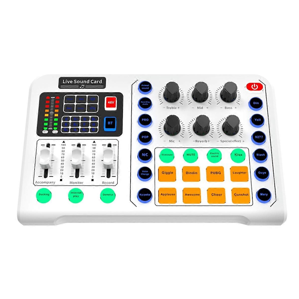 Live Sound Card Audio Studio Recording Interface Mixers Music Card with Sound for Live Mobile Phone PC