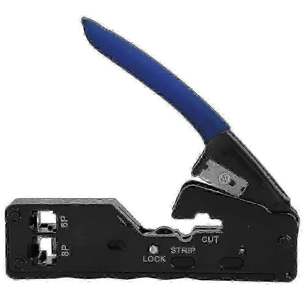 Multifunctional 6P8P Network Wire Crimper Stripper Cutter Crystal Head Crimping ToolBlue
