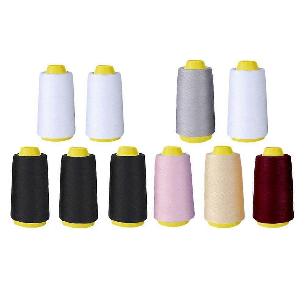 10 Pieces Polyester Sewing Thread Set For Hand Machine Black White