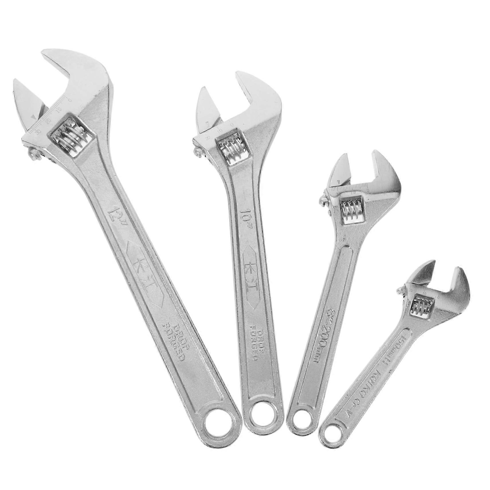Multifunctional Adjustable Wrench 4Piece Set Compact Portable Spanner For Garage Plumbing Repairs Easy Grip Versatile