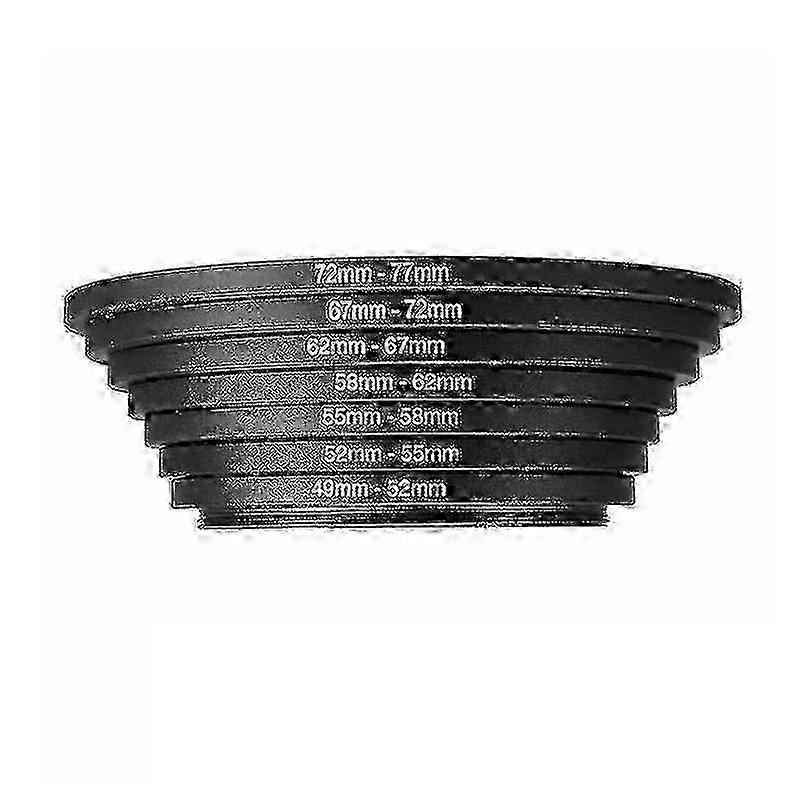 7pc Metal Step Up Rings Lens Adapter Filter Set for Cameras