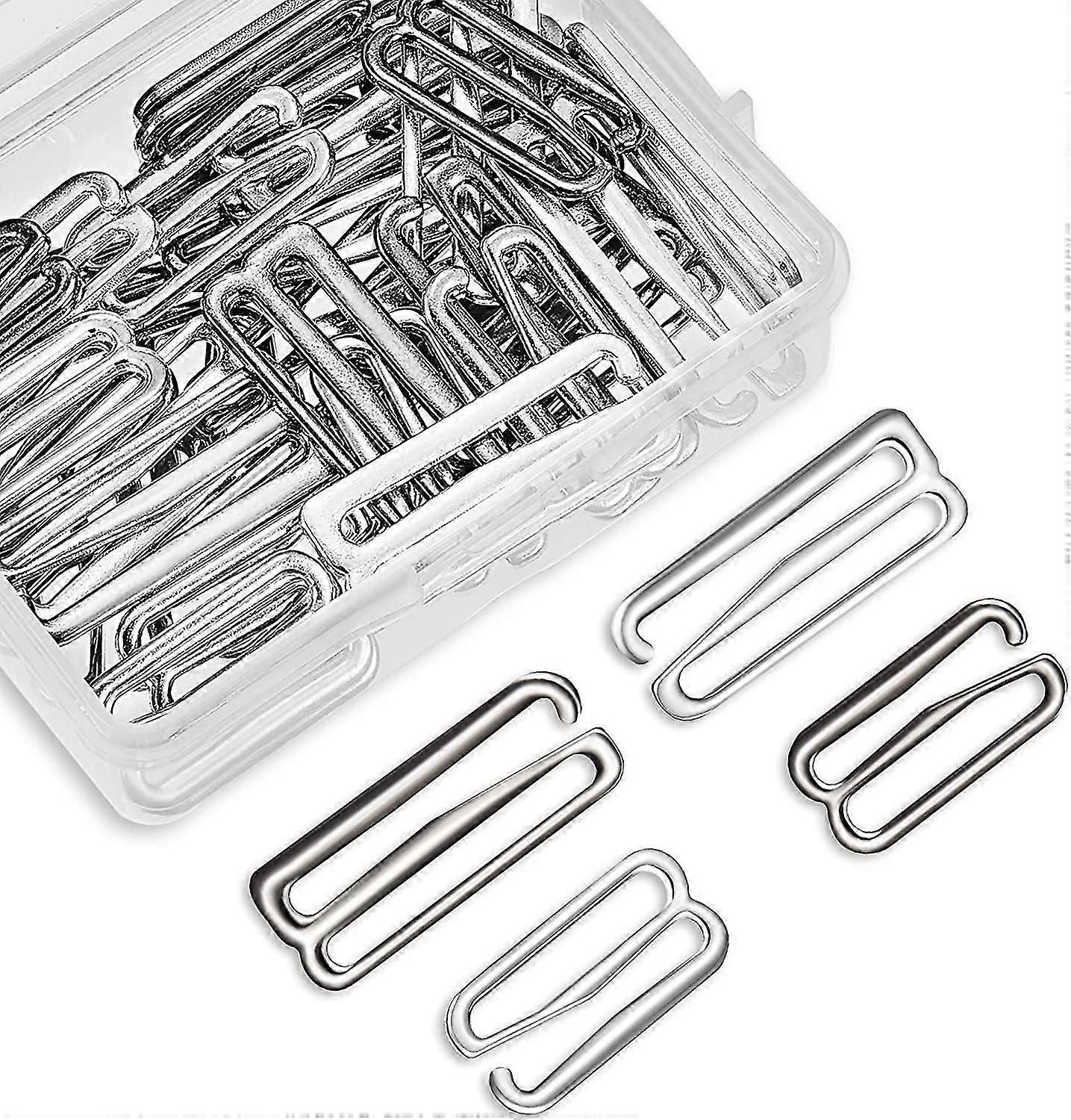 40 Pieces Swimsuit Bra Hooks Replacement Bra Strap Slide Hook 2 Sizes