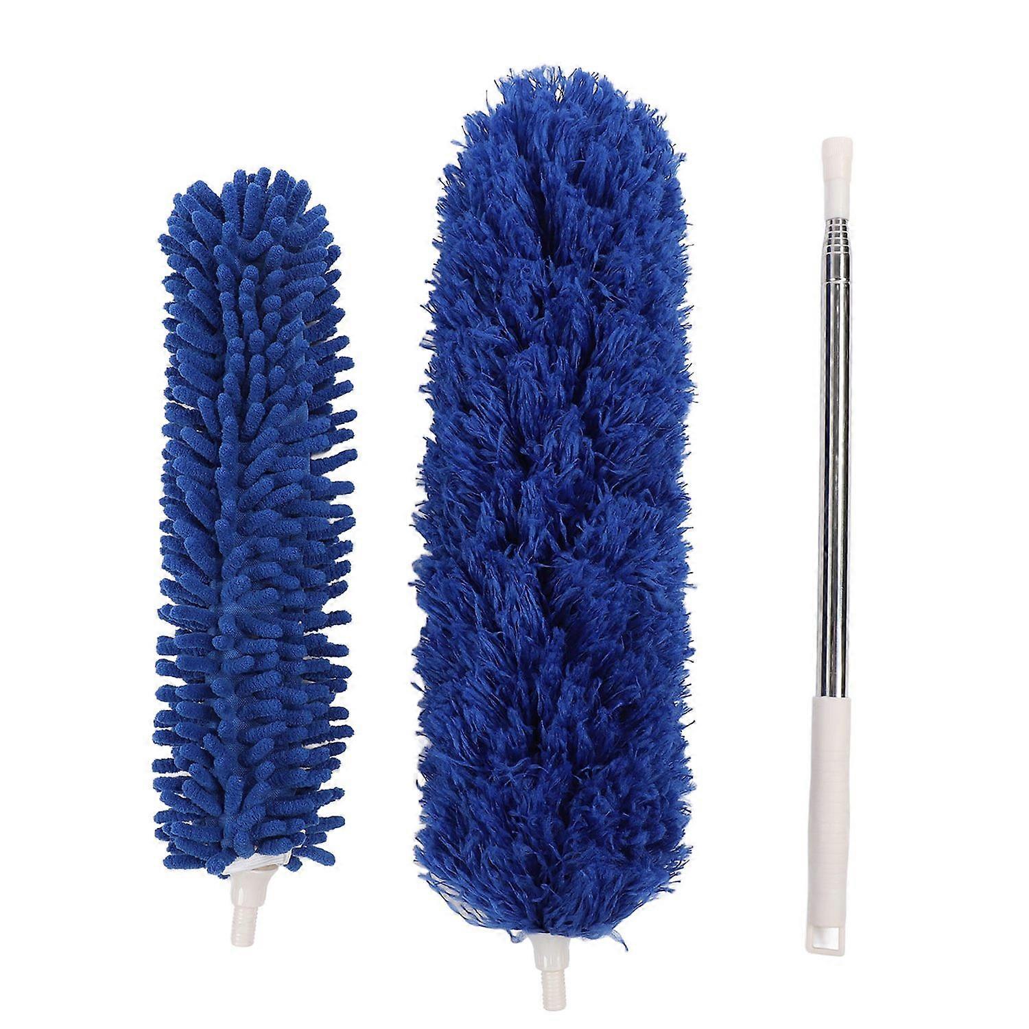 Microfibre Dusters with Extension Pole Replaceable 2 Heads Long Handle Bendable Washable Dusters for