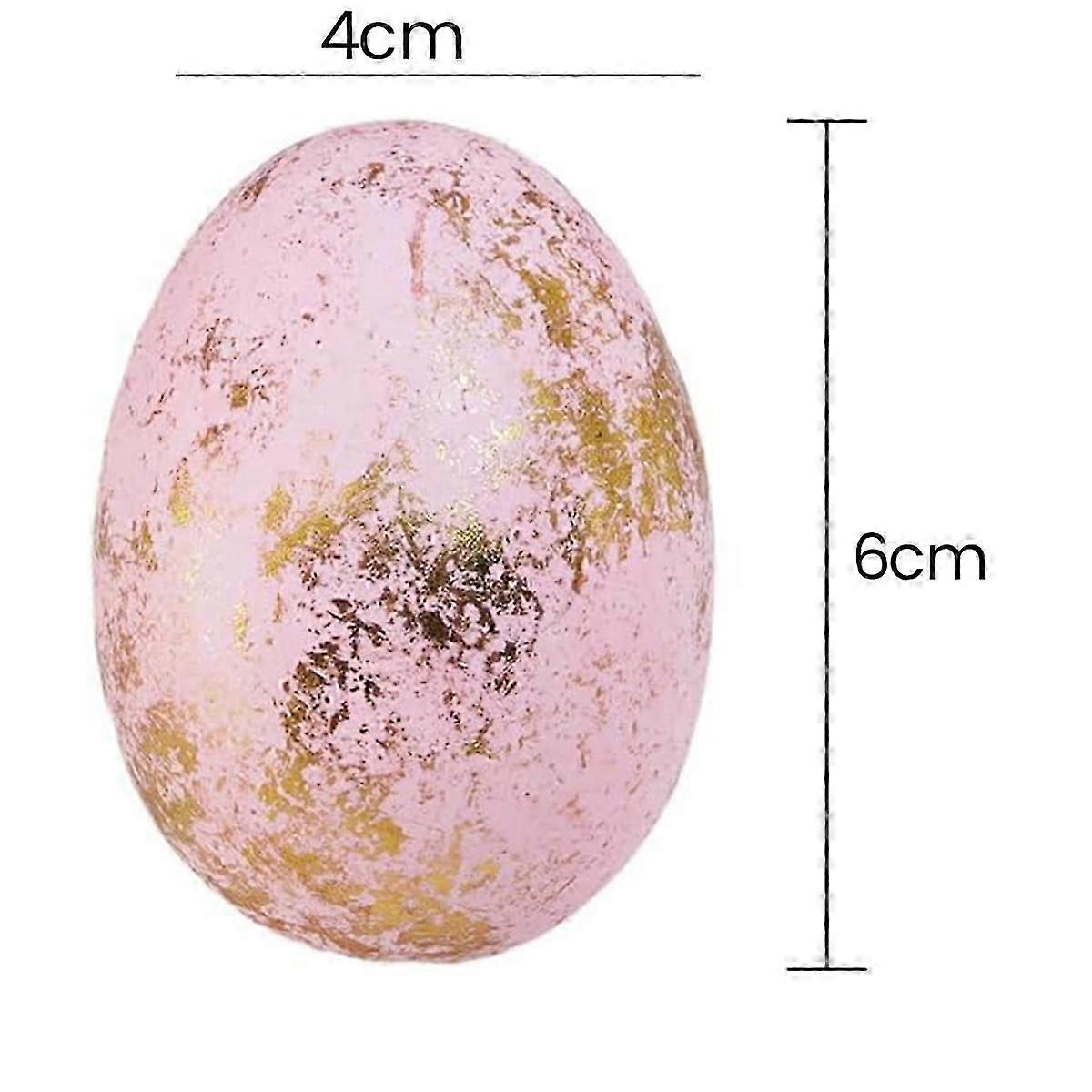 60 Pcs 6 Colors Foam Easter Eggs Pastel Easter Eggs Decorations Gold Easter Eggs Decorative Gold Spe