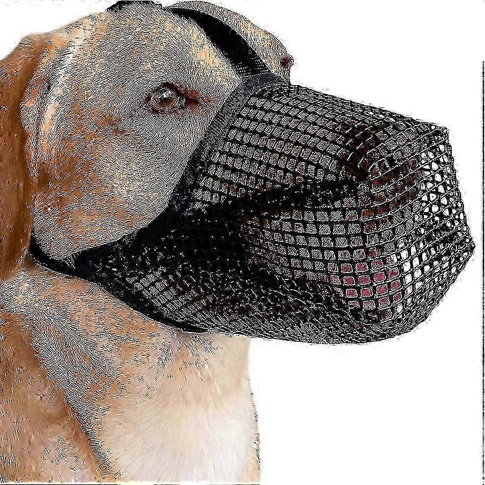 Adjustable Strap Black M Dog Muzzle Soft Mesh Cover for Small to Large Dogs