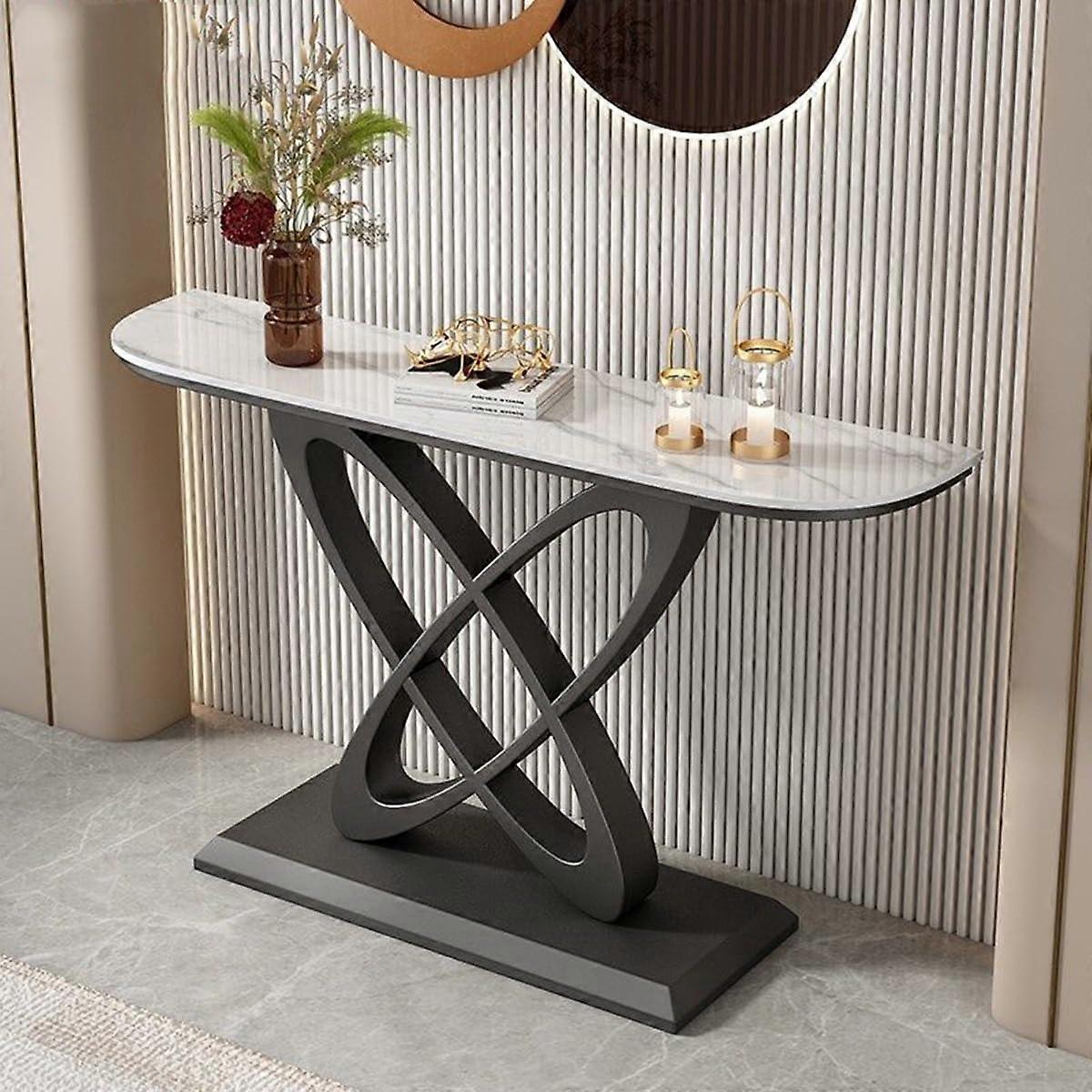 Modern Console Table with Metal Base for Entryway, Living Room and Hallway Decor