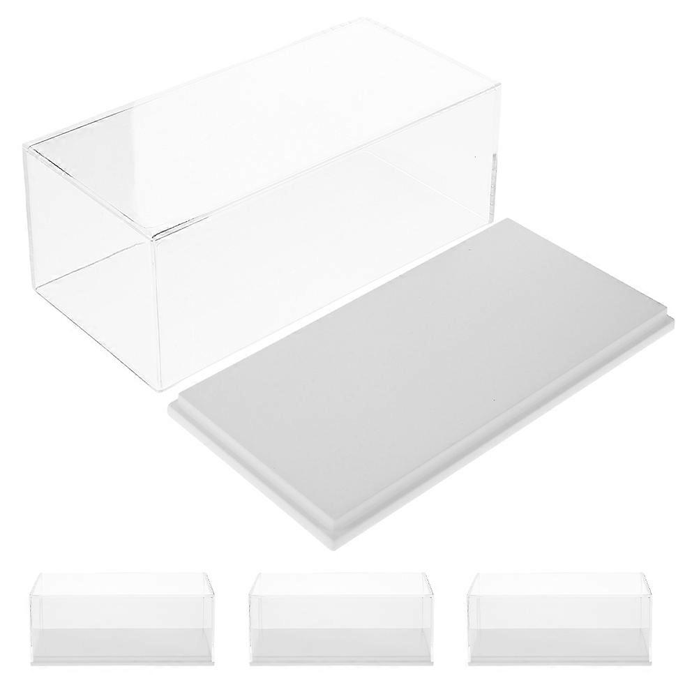 Automobile Model Display Case for Storage with 4Pcs Transparent Plastic Showcases