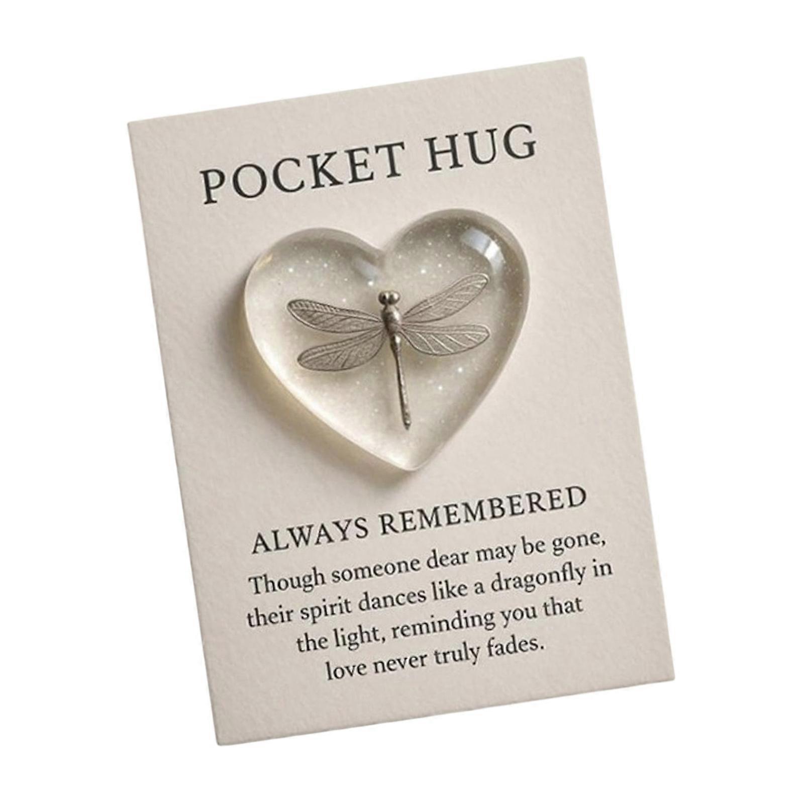 Heart Pocket Hug with Greeting Cards,Heart Tokens Hug Distance Social Present During Lockdowns for Colleague Family Multicolor