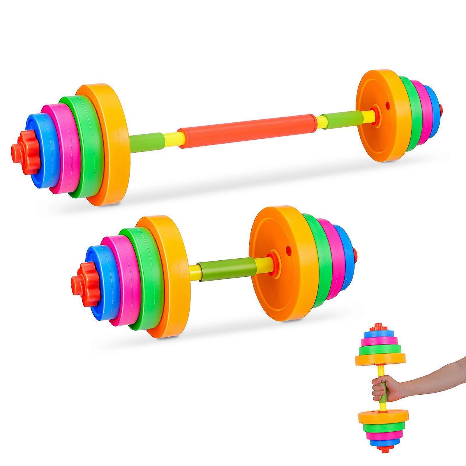 1 Set of Adjustable Dumbbell Plastic Dumbbells Morning Exercise Barbell Adjustable Hand Weight