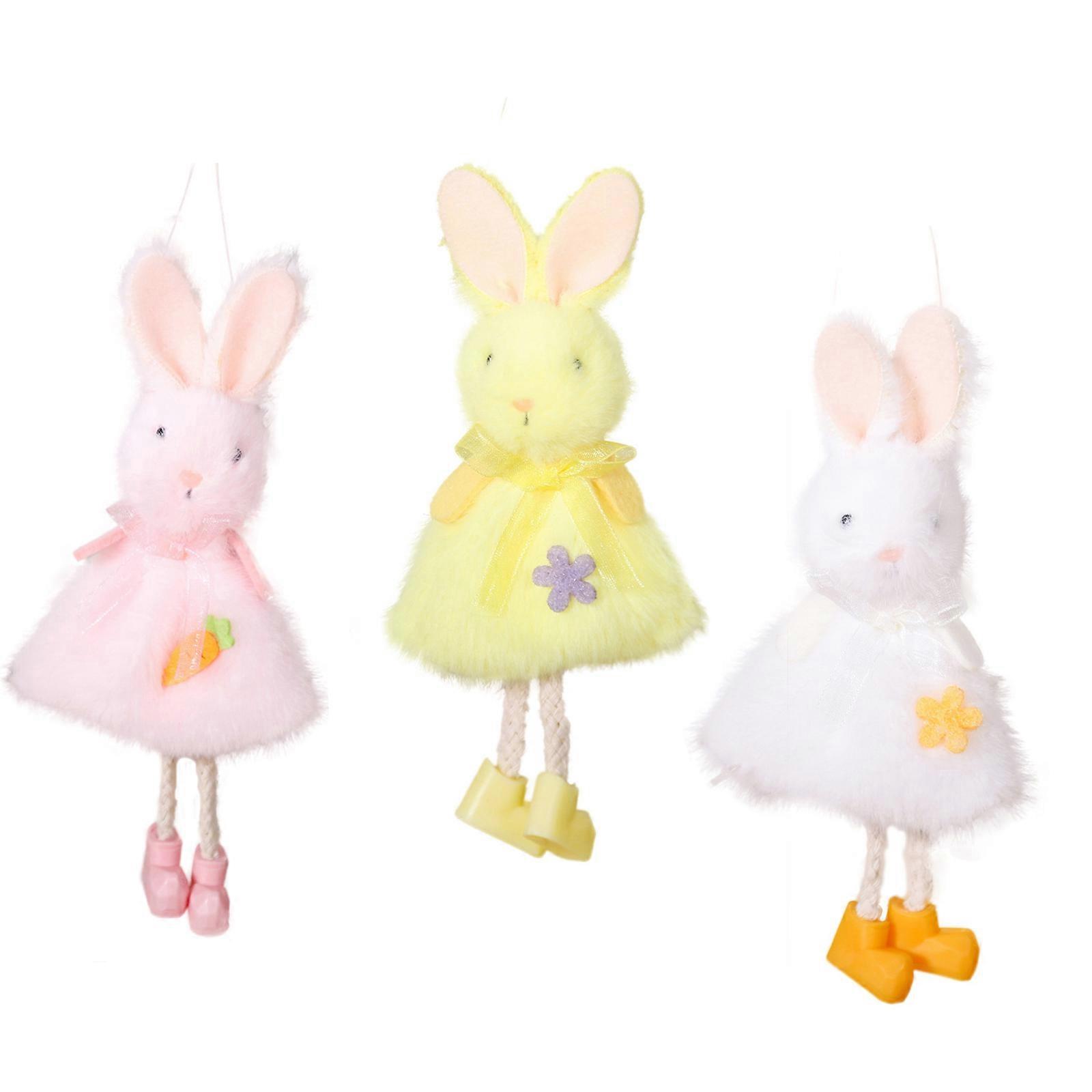 Pack of 3 Stylish Easters Rabbit Hangings Lovely Easters Rabbit Decoration For Home School Activities In Various Color Multicolor