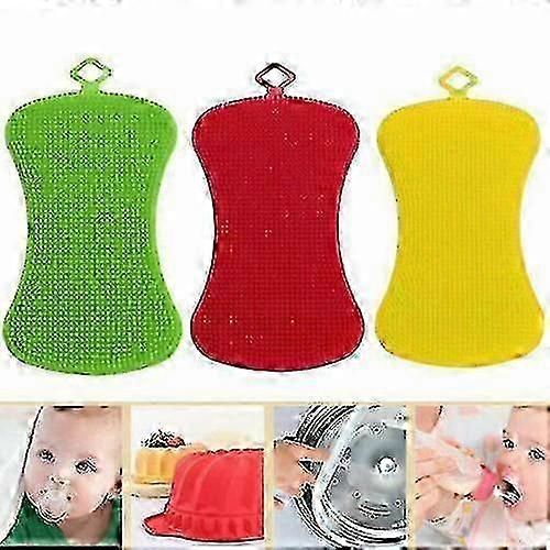 3 Colors Silicone Sponge Hero Sponge Non-Stick For Kitchen Home Kit