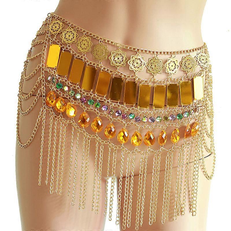 Luxury Multi-layer Fringe Gold Chain Skirts Beaded Sequin Body Chain Jewelry Accessories for Women Carnival Music