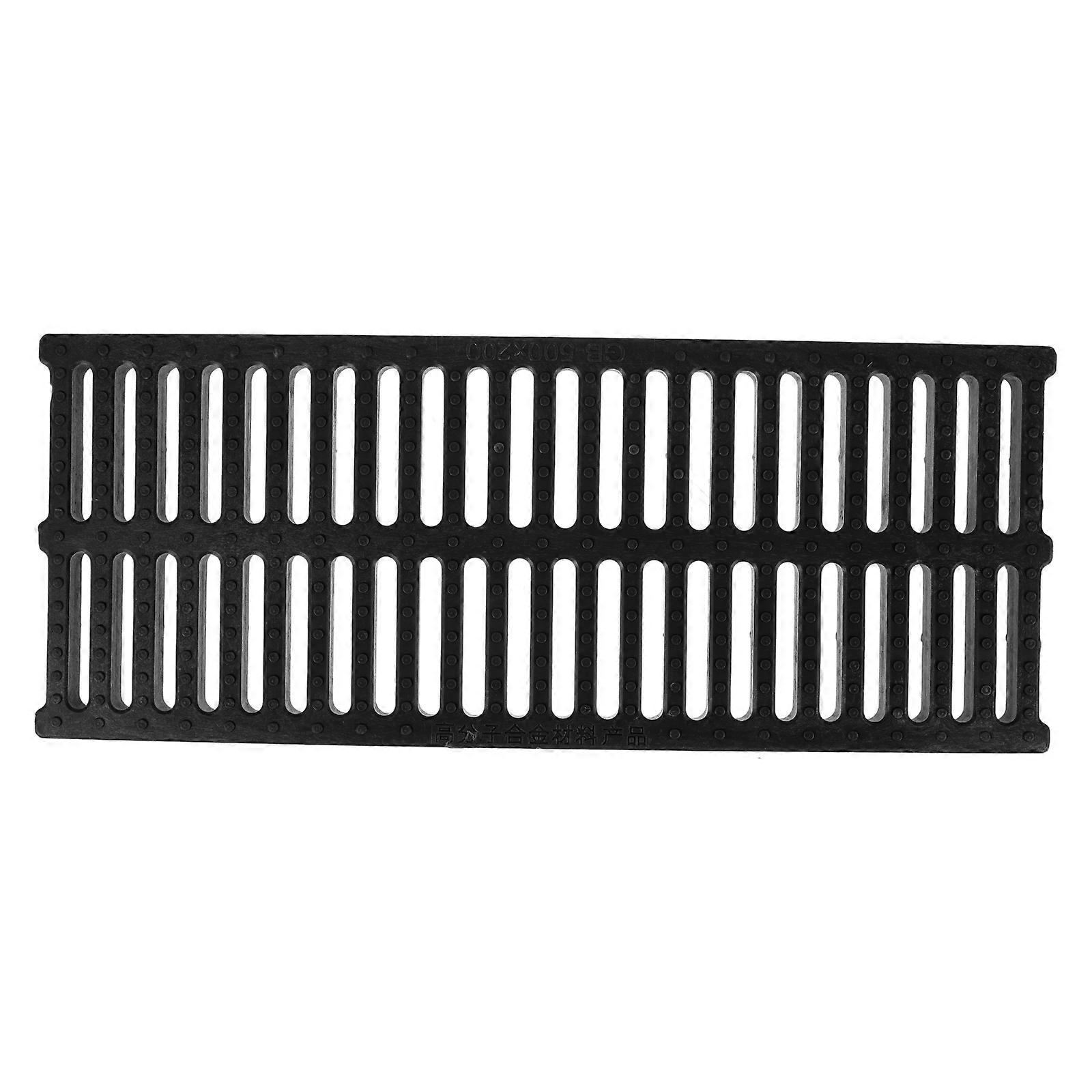 Rectangular Rainwater Well Cover Drain Strainer For Patios Water Flow Management Black Color 1Pack