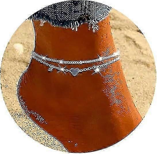 925 silver layer anklets for women