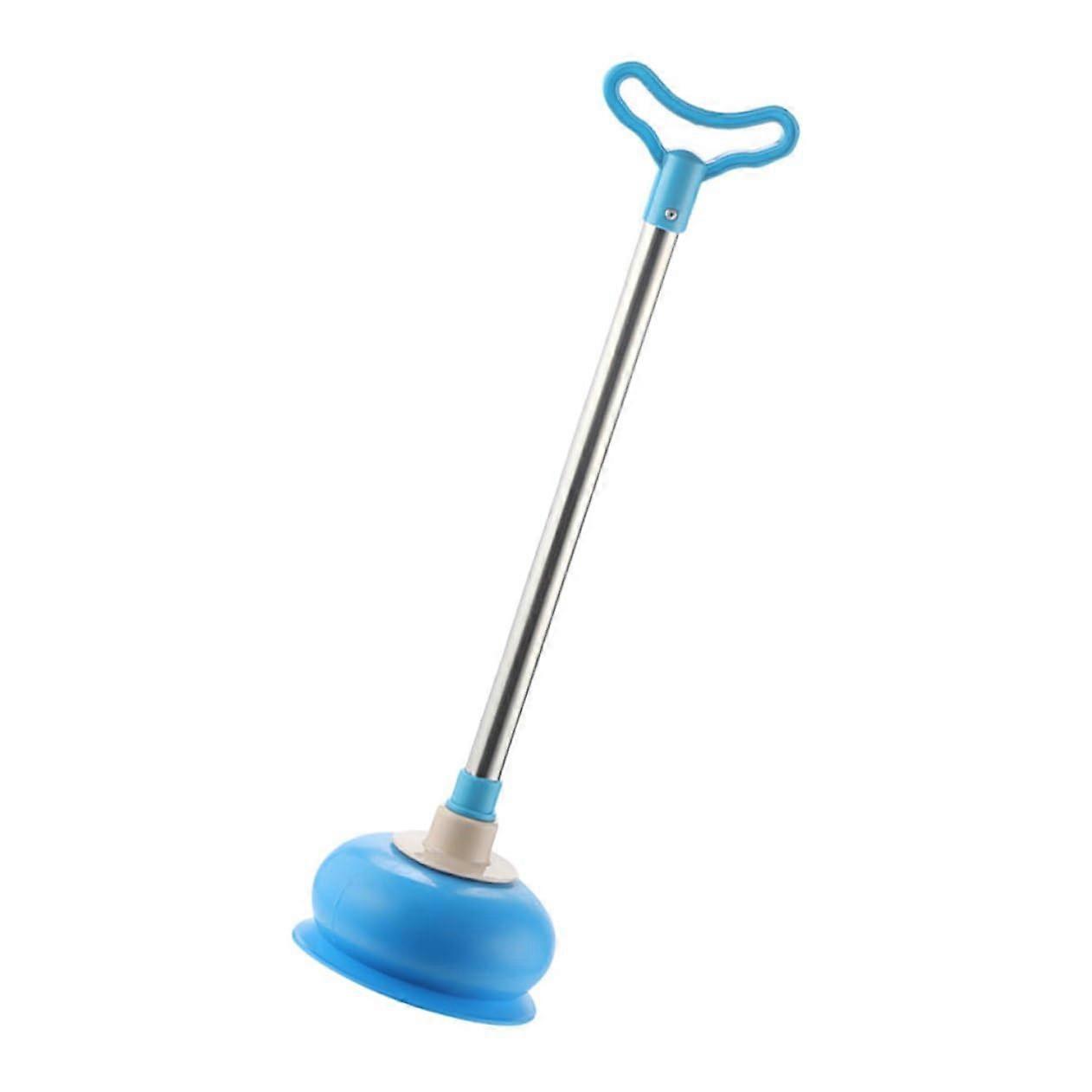 Toilet Plunger with Long Handle and Strong Suction for Bathroom Drain and Sewer Pipe Unclogging Blue