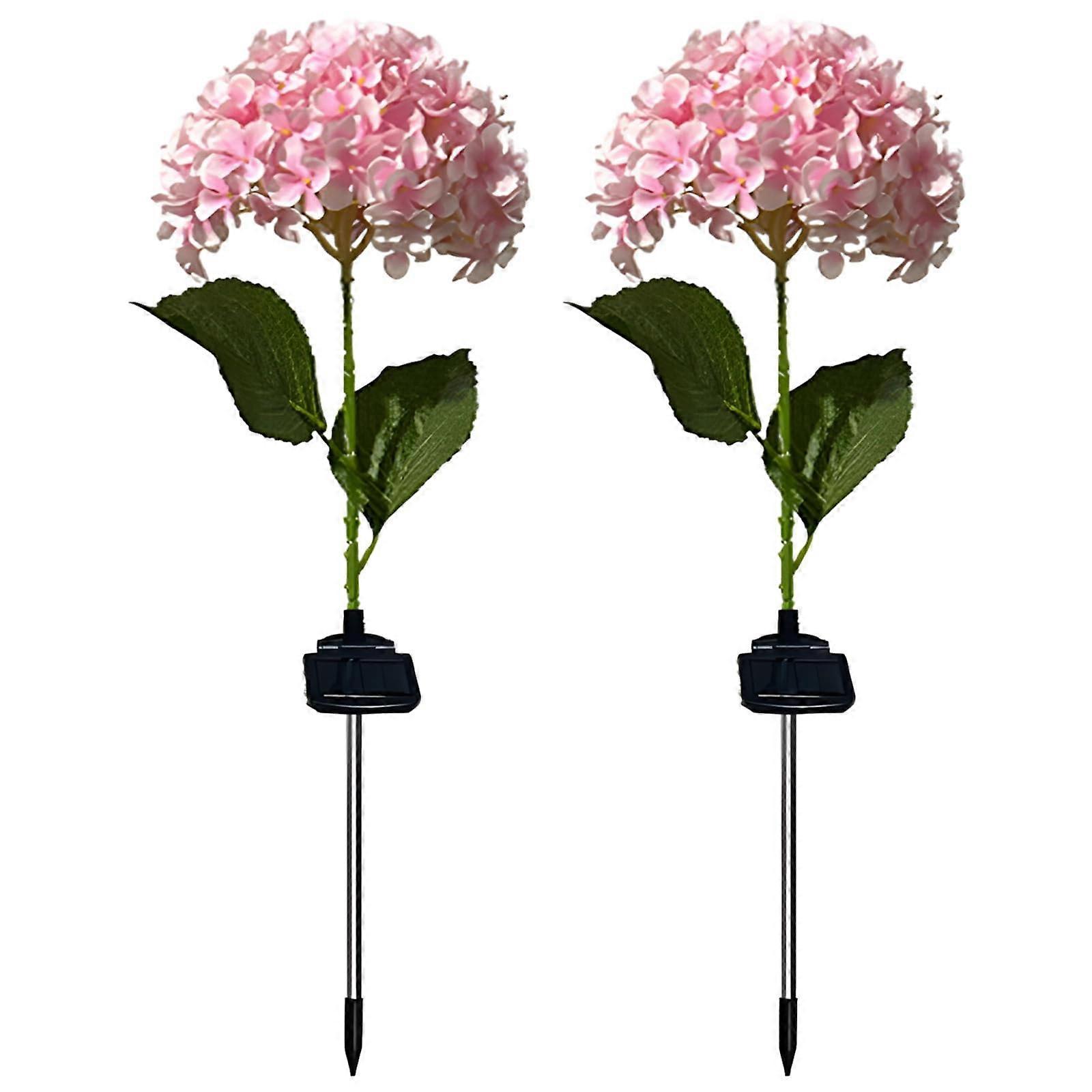 Solar Garden Lights Outdoor Waterproof Hydrangea Glow, 2 Pcs Solar Powered Decorative Pathway Lights