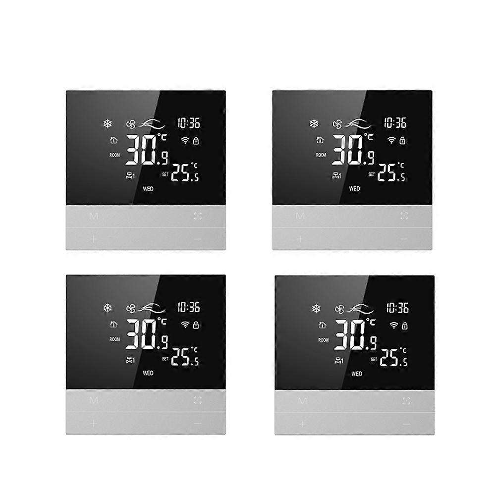 Tuya WiFi Temperature Controller Switch Cool 3 Speed Fan Coil Unit Voice Temperature Controller 4Pcs
